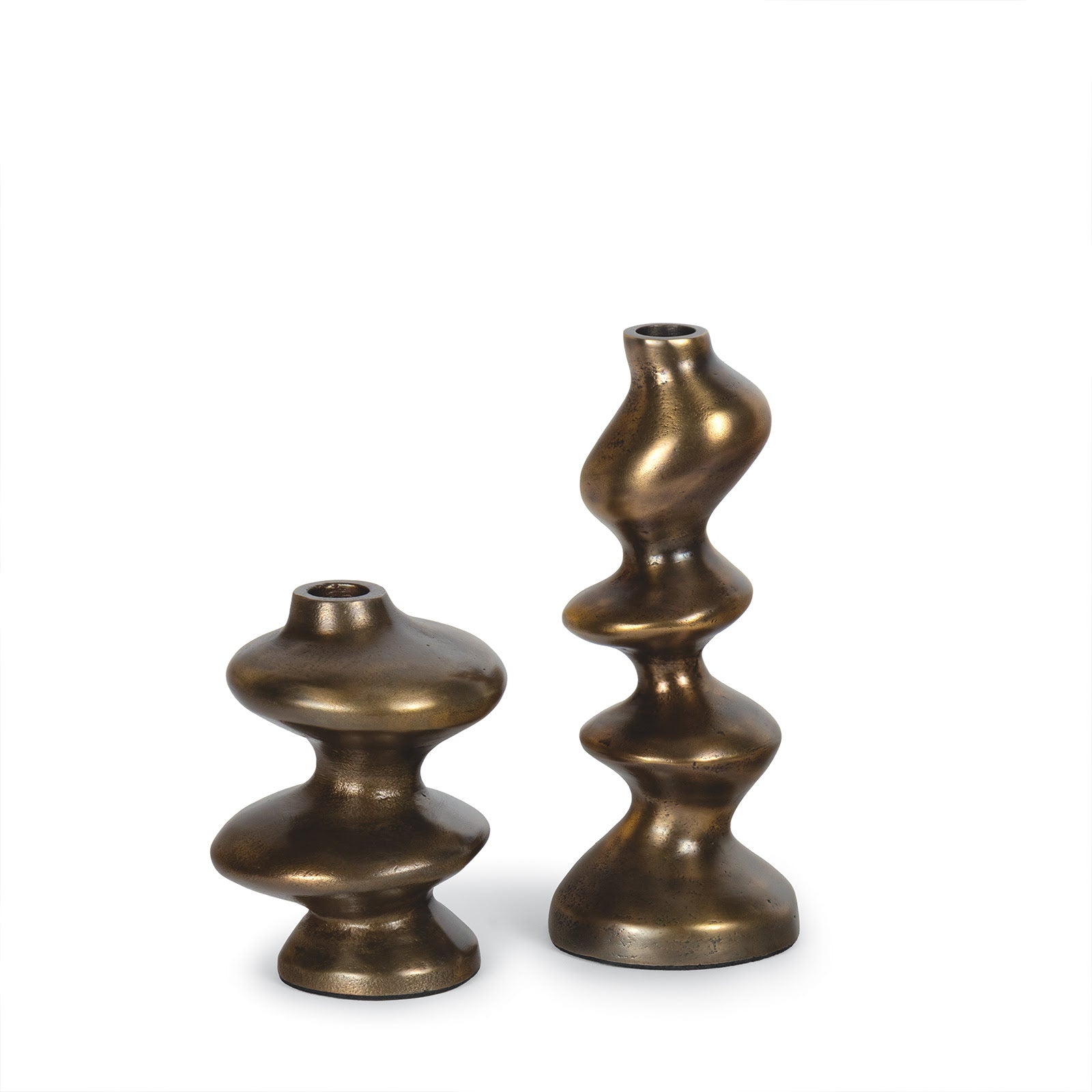 Blobby Candle Holder Set (Brass)