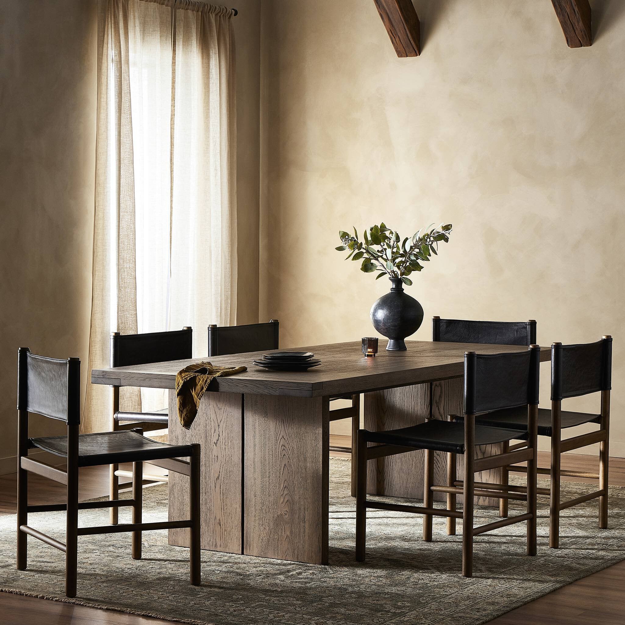 Warby Dining Table - Worn Oak Veneer
