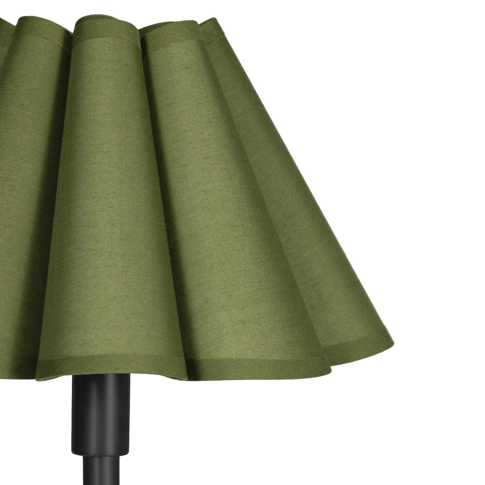 Polly Floor Lamp (Blackened Brass with Olive Scalloped Shade)