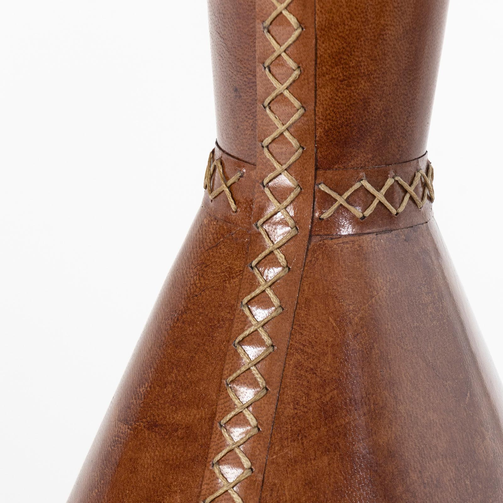 Gabe Leather Accent Table (Cognac)