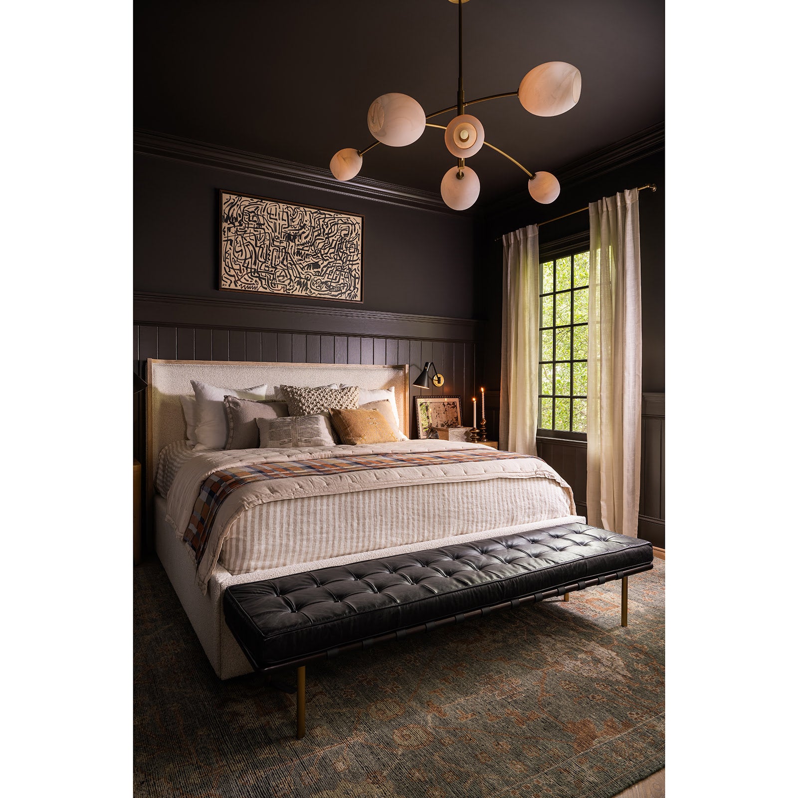 Artemis Chandelier (Natural Brass with Alabaster Glass)