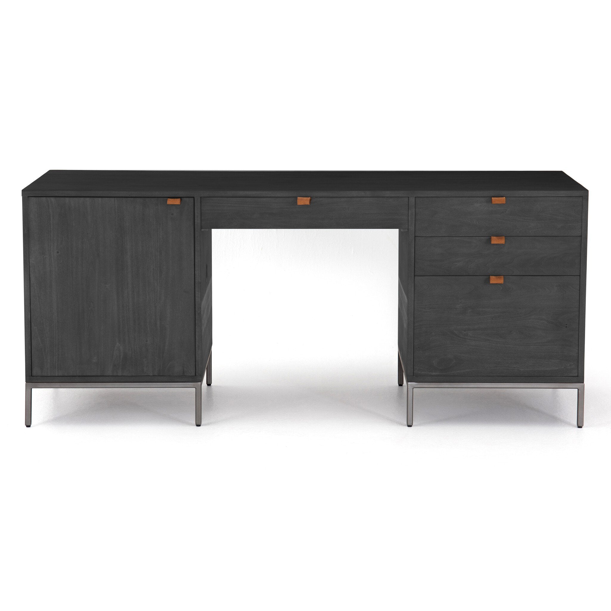 Trey Executive Desk - Black Wash Poplar