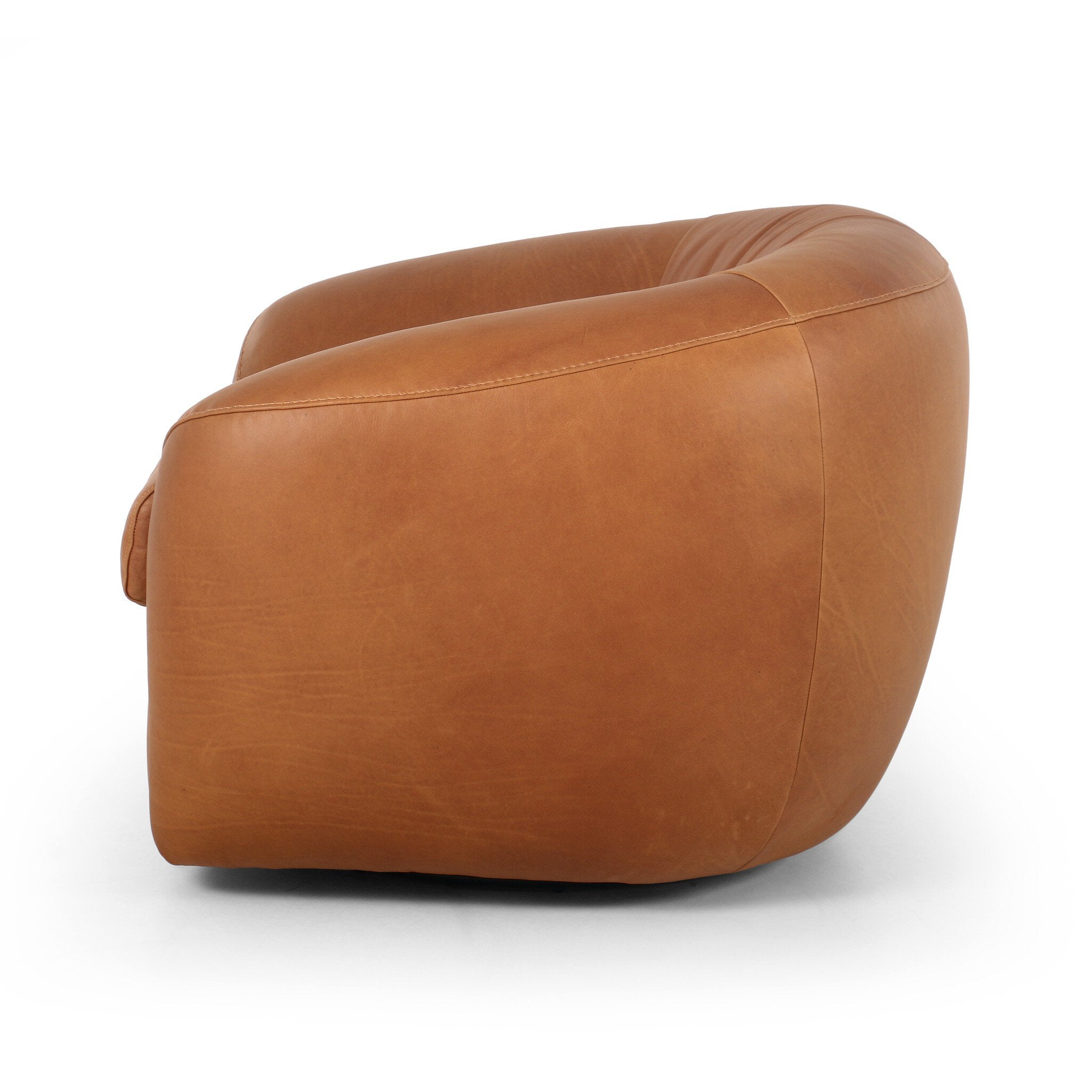 Saldana Swivel Chair - Lorento Cognac