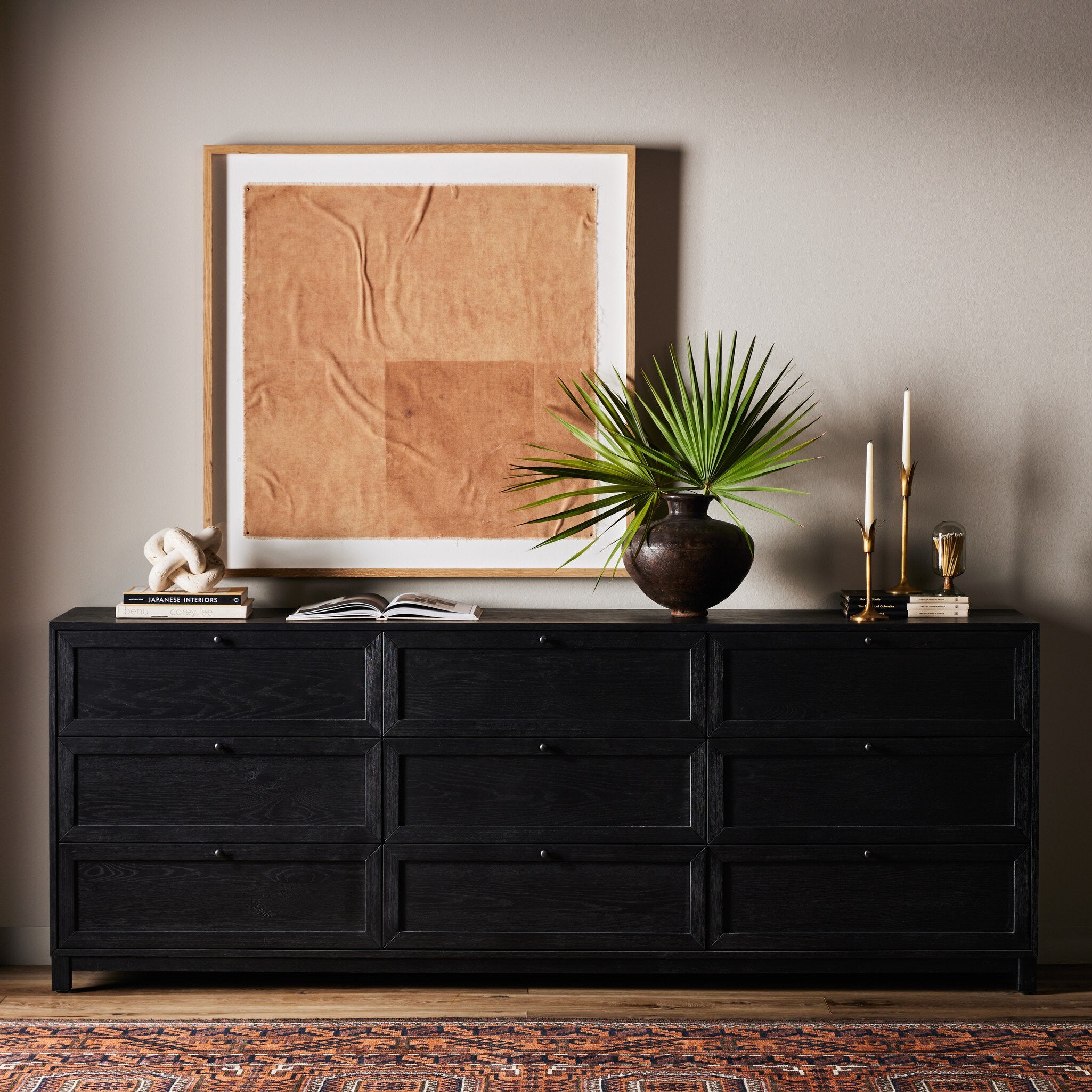 Millie 9 Drawer Dresser - Drifted Matte Black Veneer