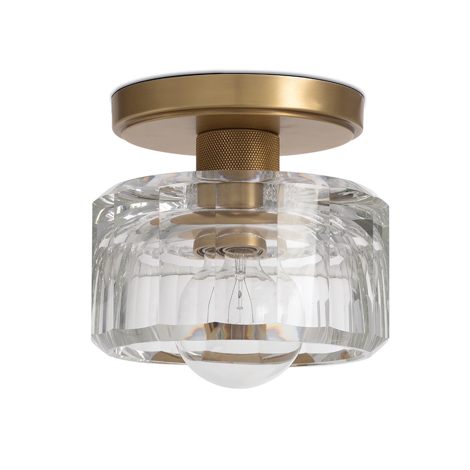 Bijoux Crystal Flush Mount (Natural Brass)