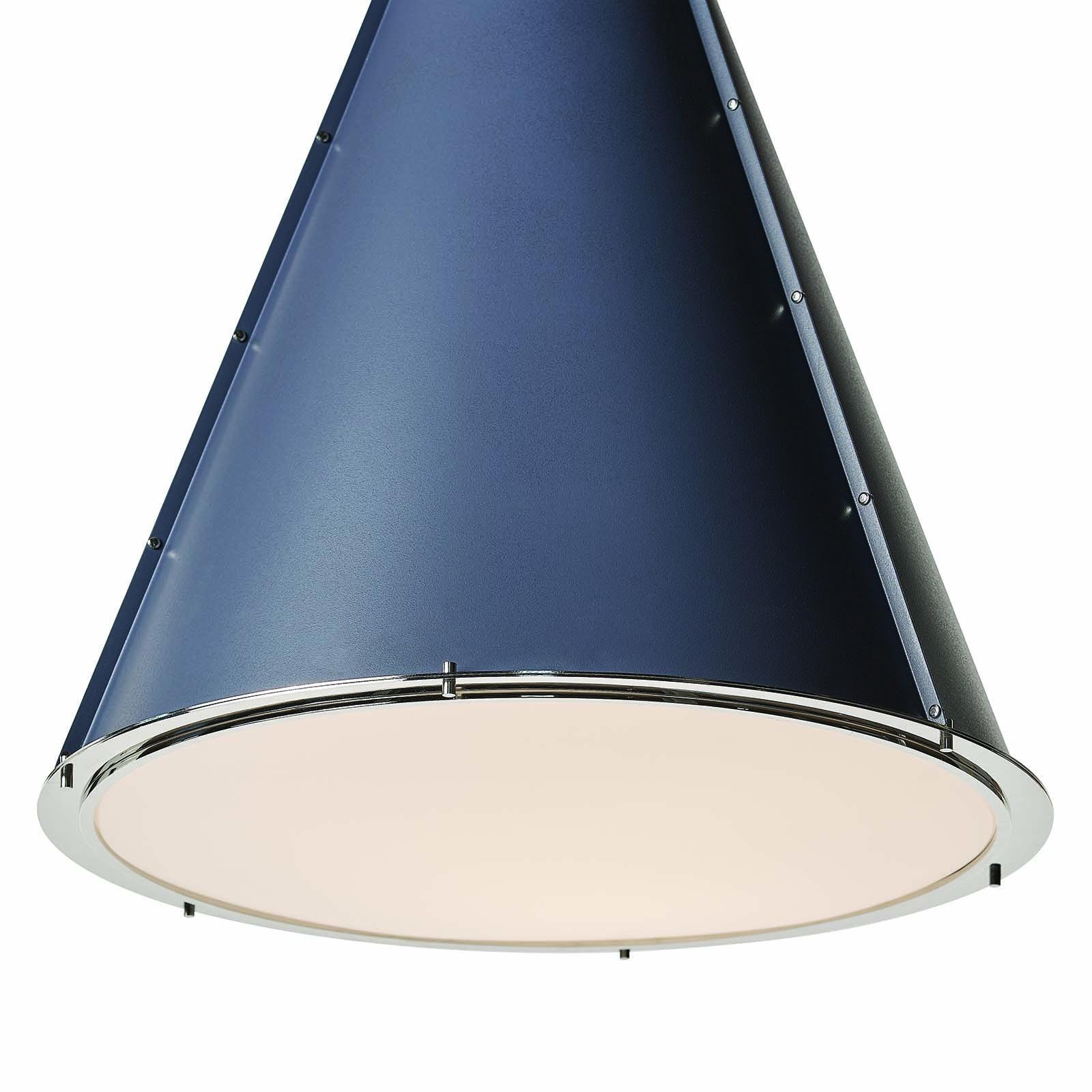 French Maid Chandelier Large (Blue and Polished Nickel)