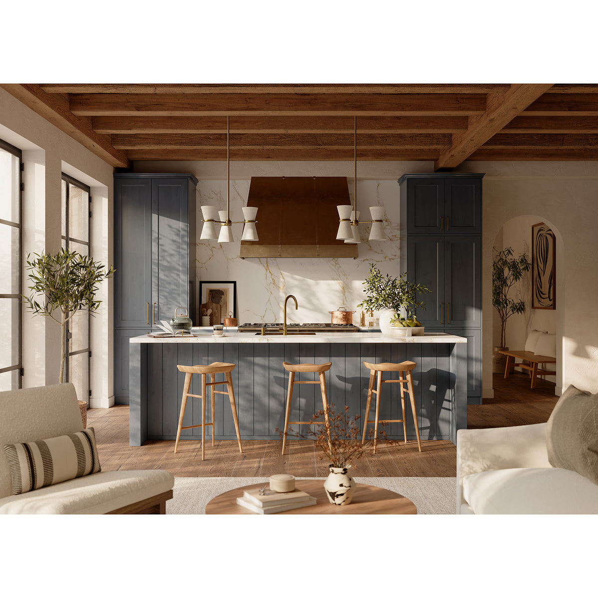 Gable Pendant (Antique Natural Brass with Oyster Shade)