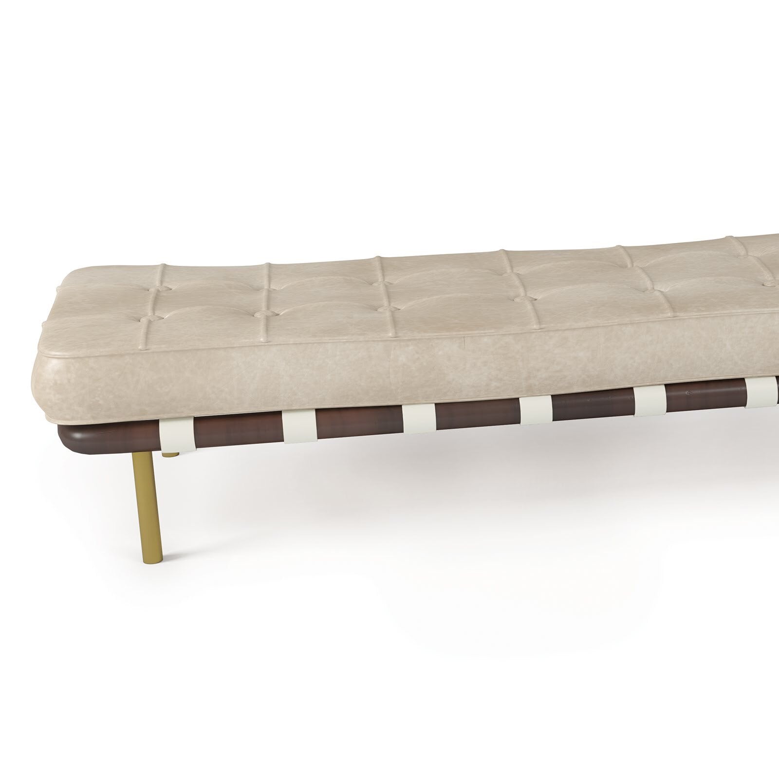 Tufted Gallery Bench (Cappuccino)