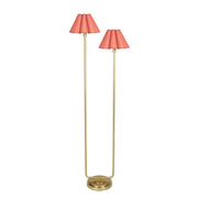 Polly Floor Lamp (Natural Brass with Wild Poppy Scalloped Shade)