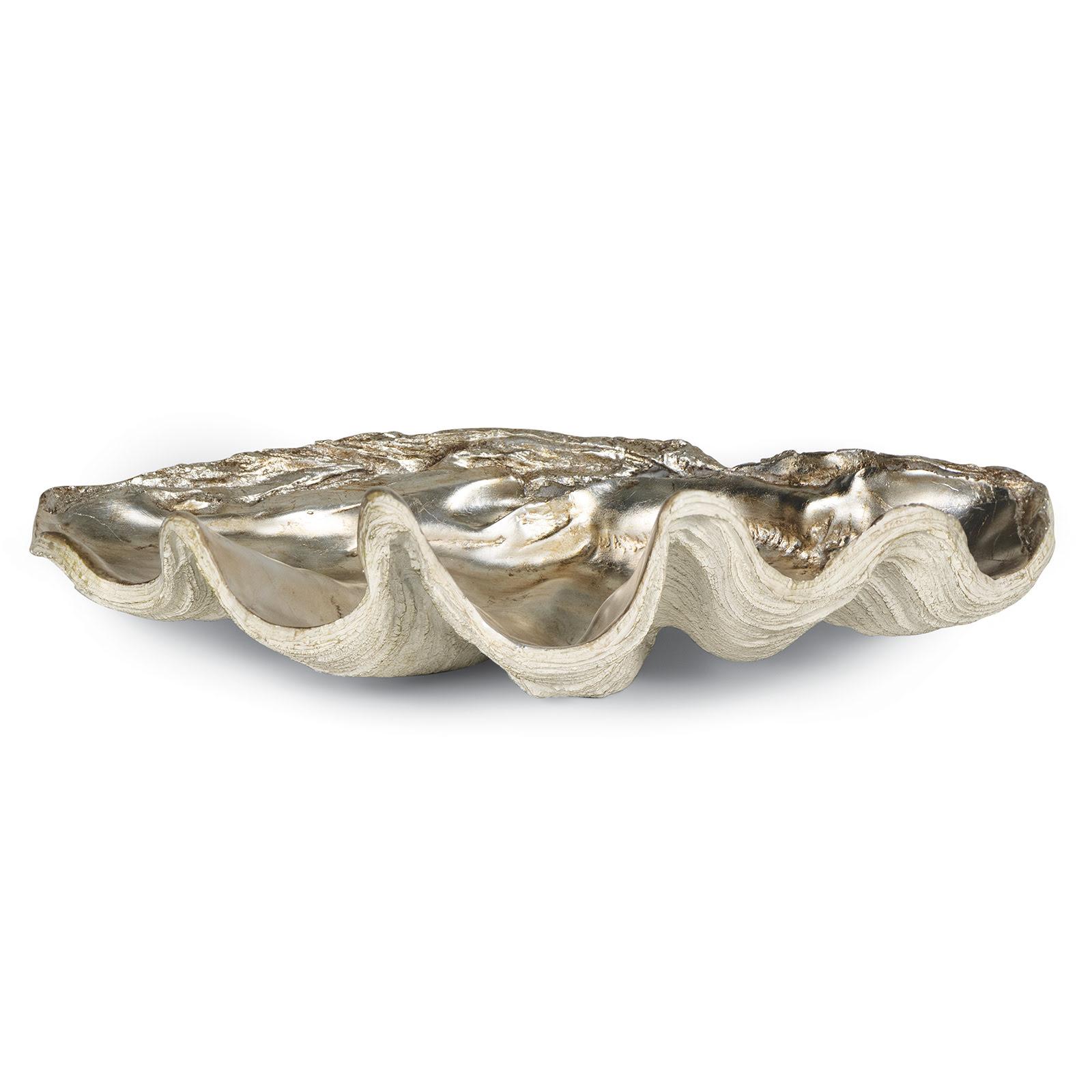 Clam Bowl Large (Ambered Silver Leaf)