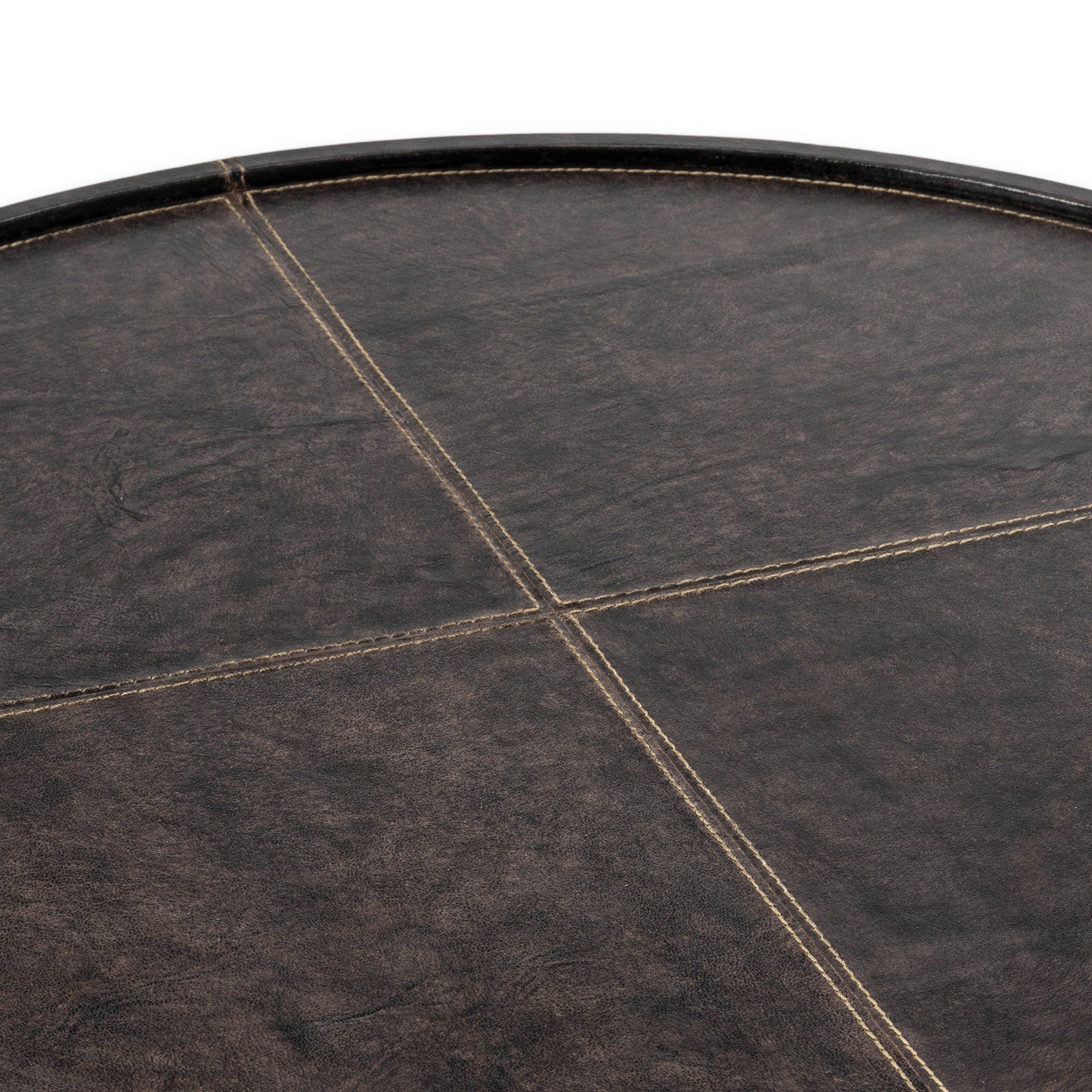 Forte Leather Tray Round Large (Black)