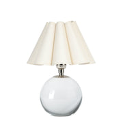 Giorgio Crystal Mini Lamp (Polished Nickel with Oyster Scalloped Shade)