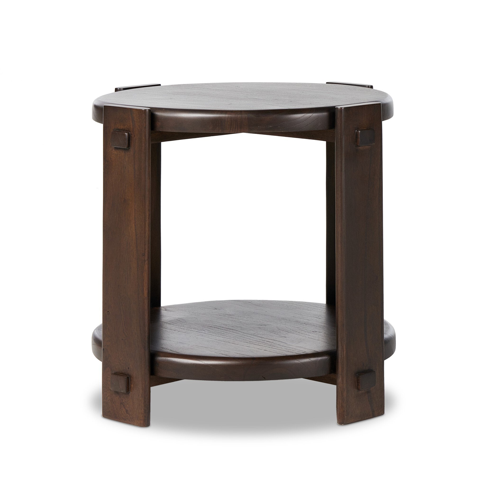 Two Tier End Table - Matte Brown Neem