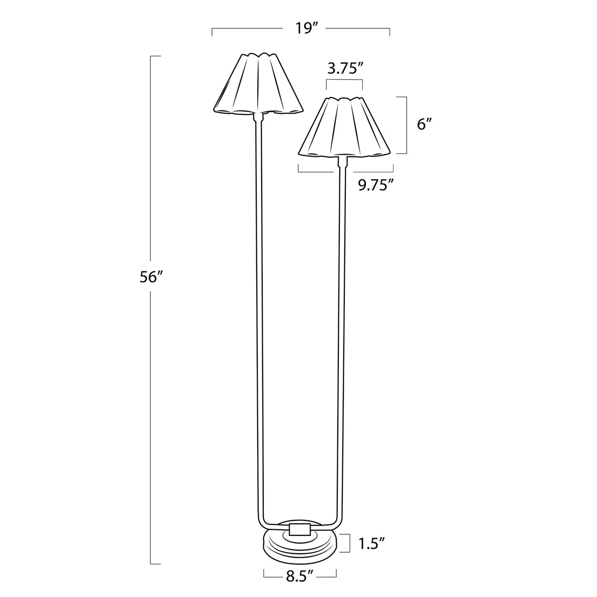 Polly Floor Lamp (Natural Brass with Wild Poppy Scalloped Shade)