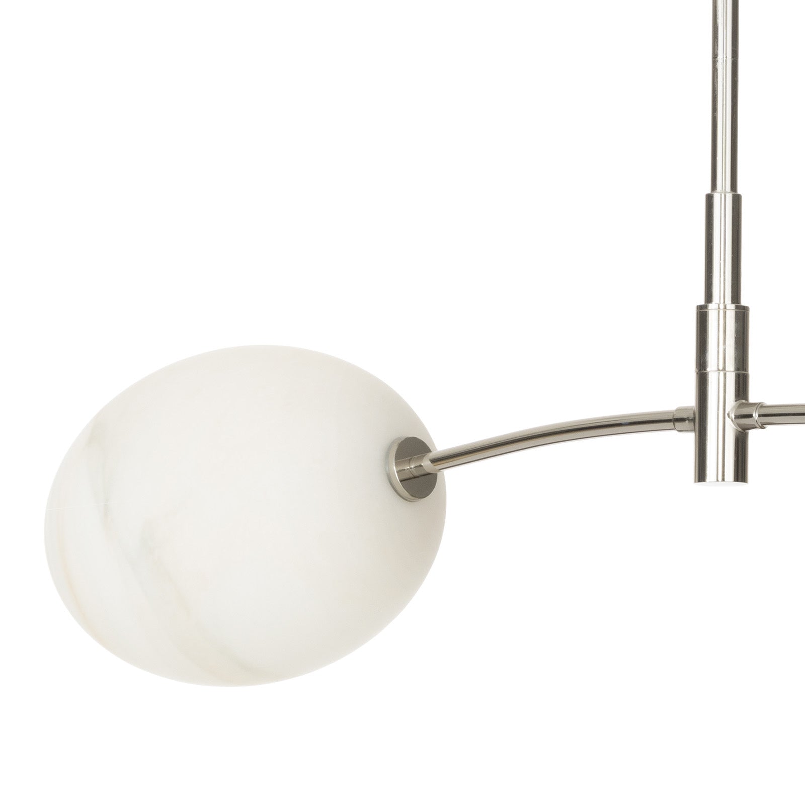 Artemis Pendant Double (Polished Nickel with Alabaster Glass)