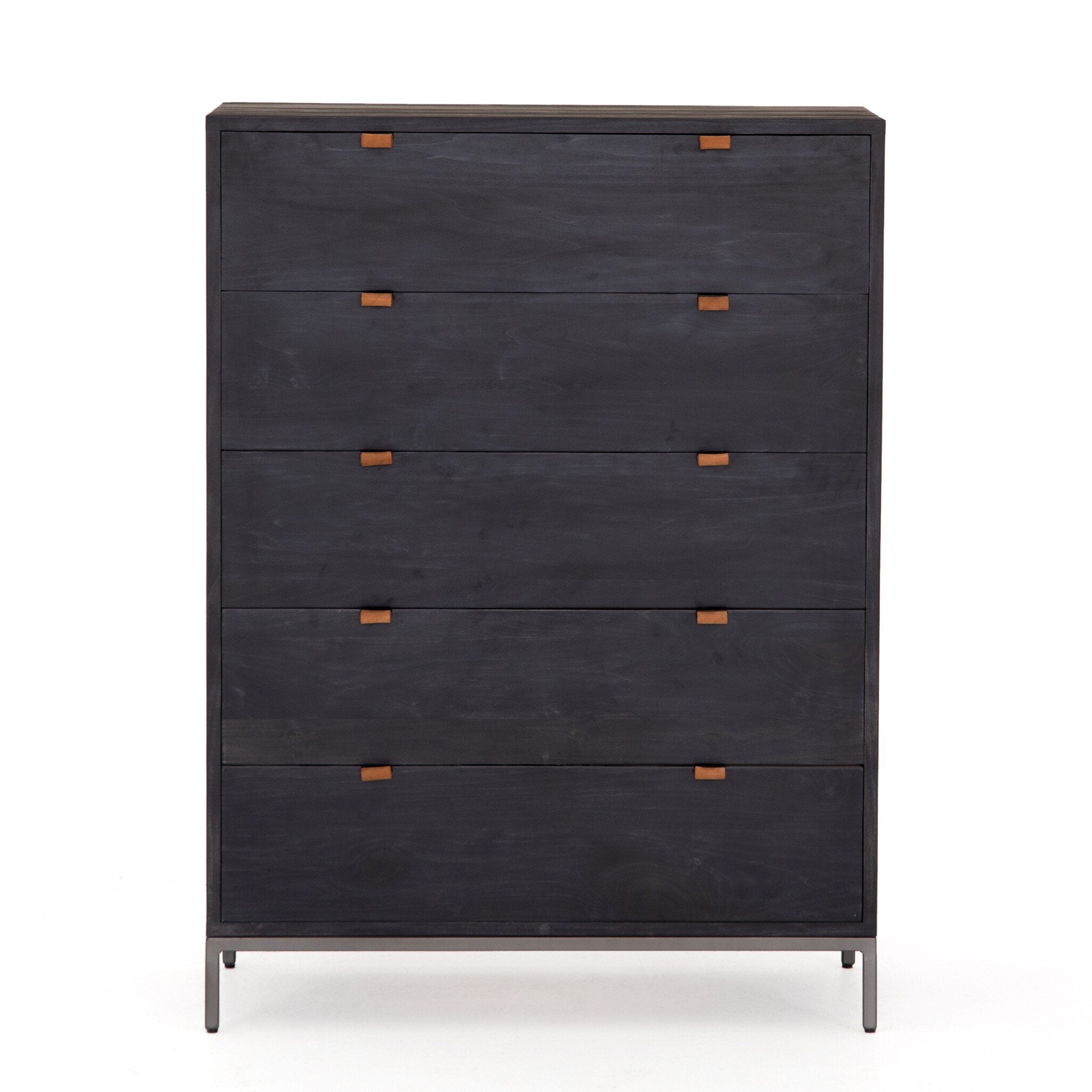 Trey 5 Drawer Dresser - Black Wash Poplar