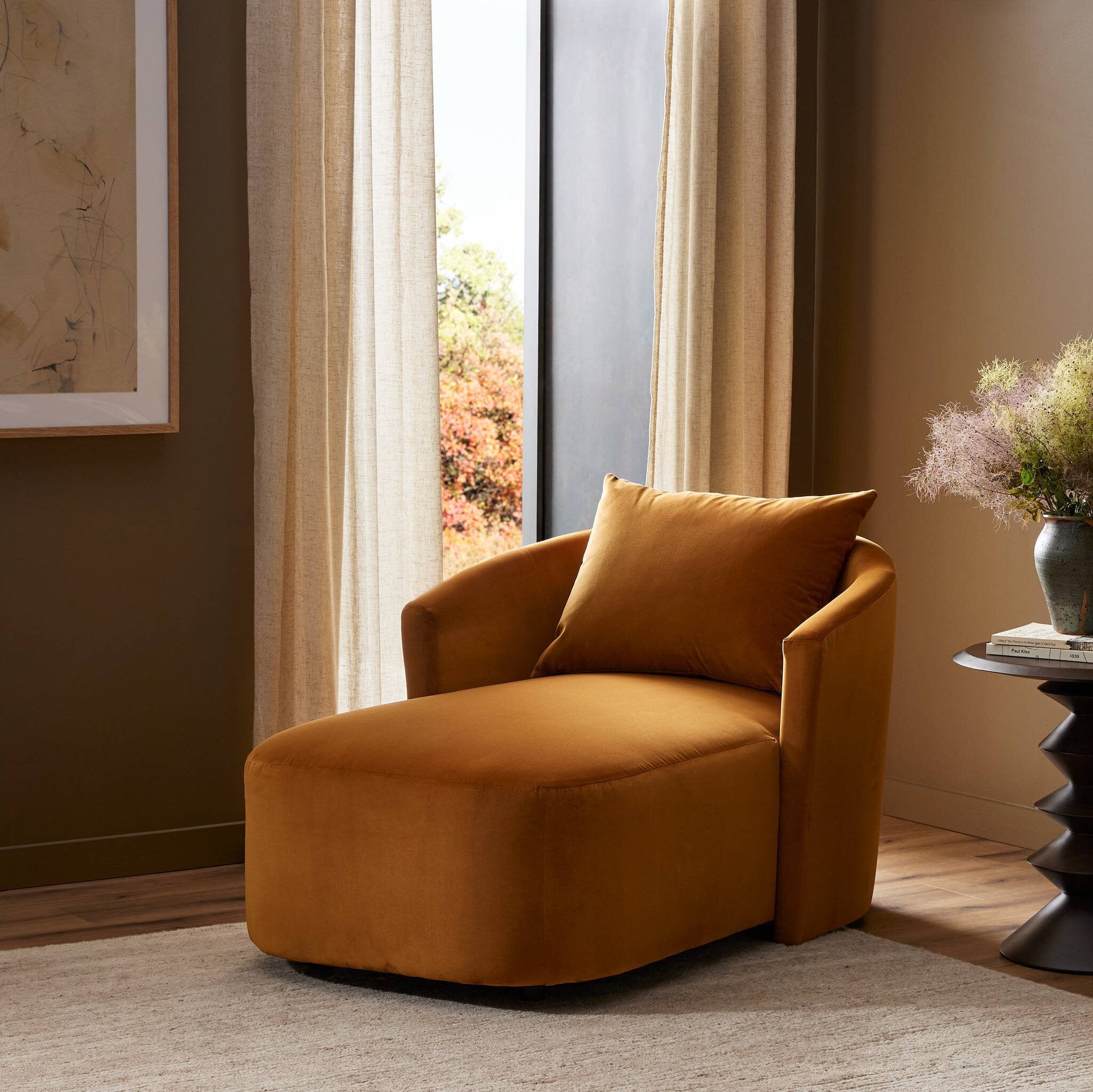Farrah Chaise Lounge - Ingram Ochre
