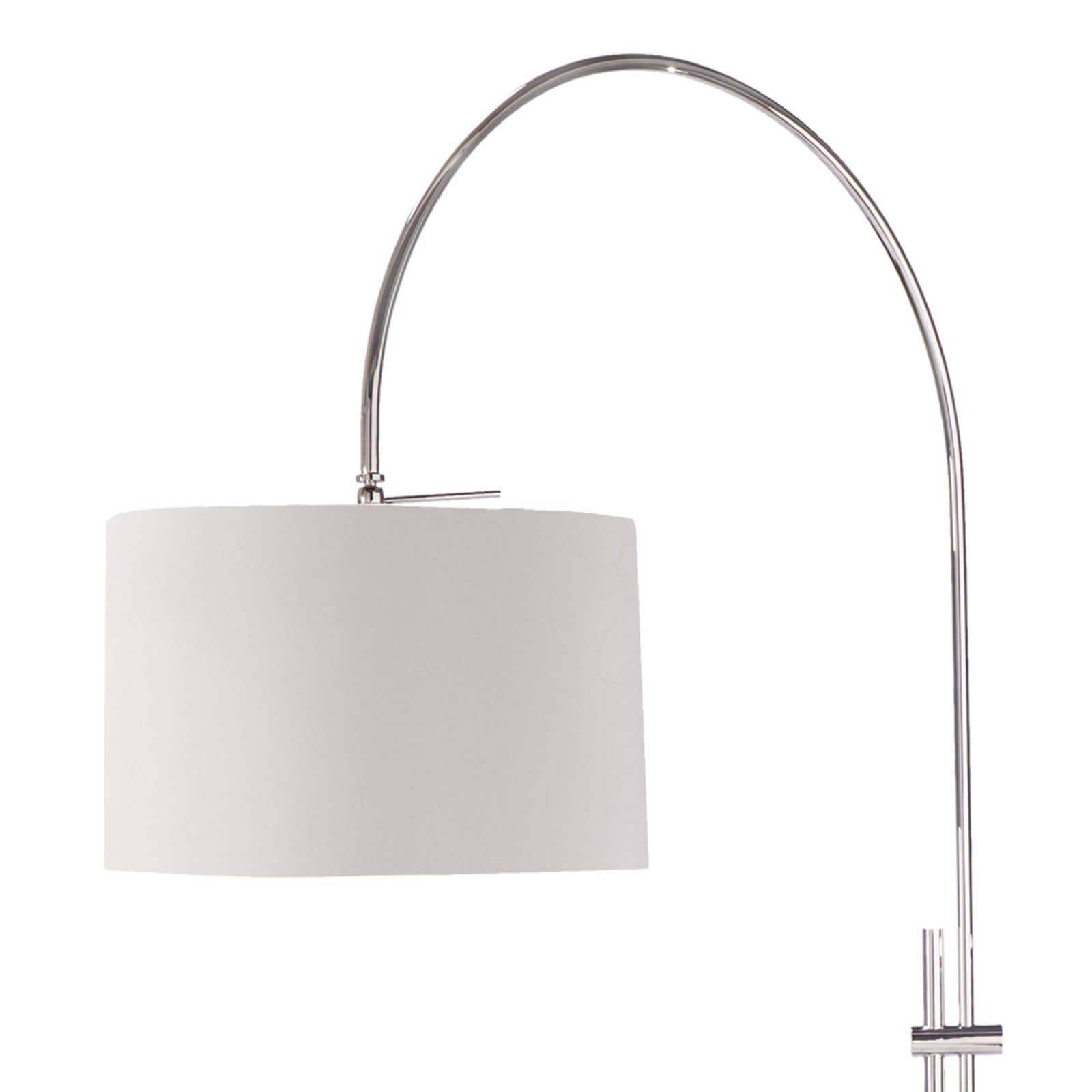 Arc Floor Lamp With Fabric Shade (Polished Nickel)