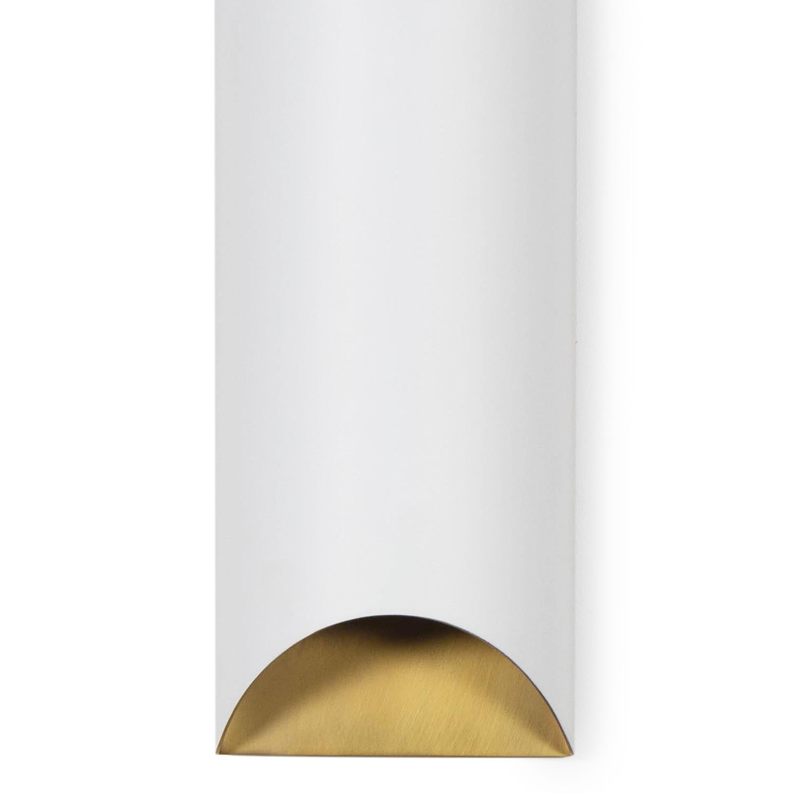 Meyer Metal Sconce (White and Natural Brass)