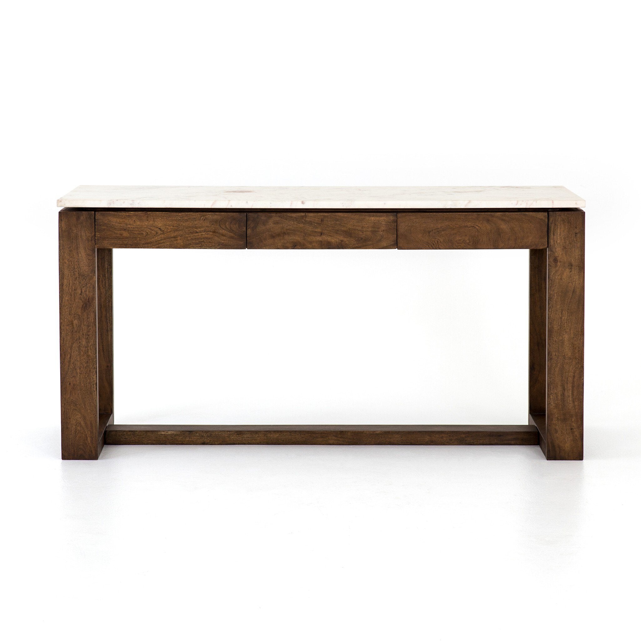 Everton Kitchen Island - Polished White Marble
