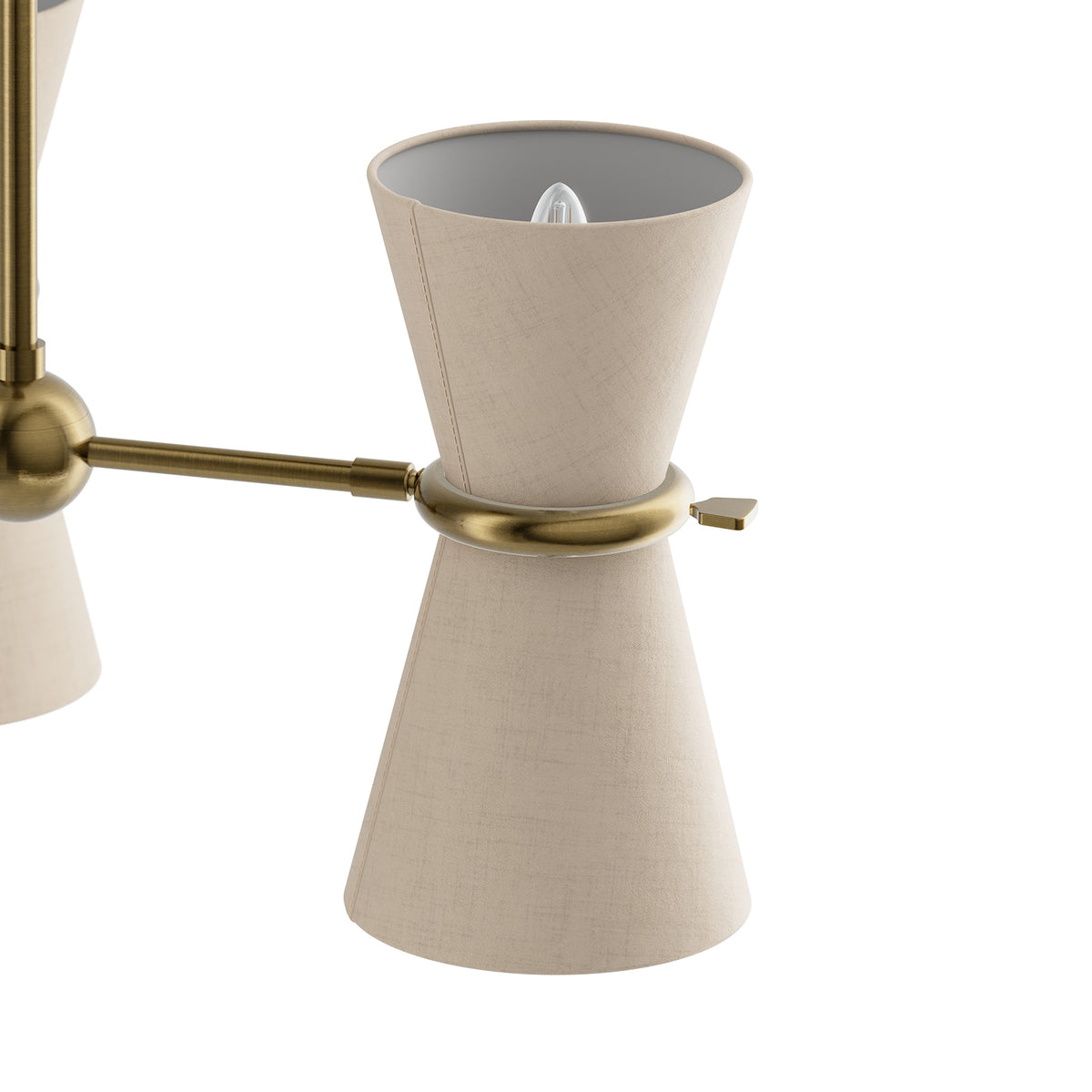 Gable Pendant (Antique Natural Brass with Oyster Shade)
