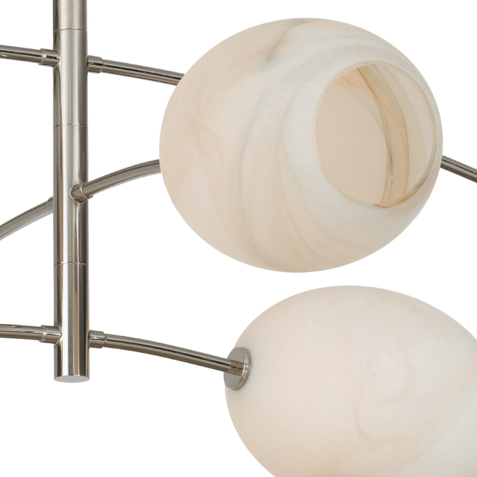 Artemis Chandelier (Polished Nickel with Alabaster Glass)
