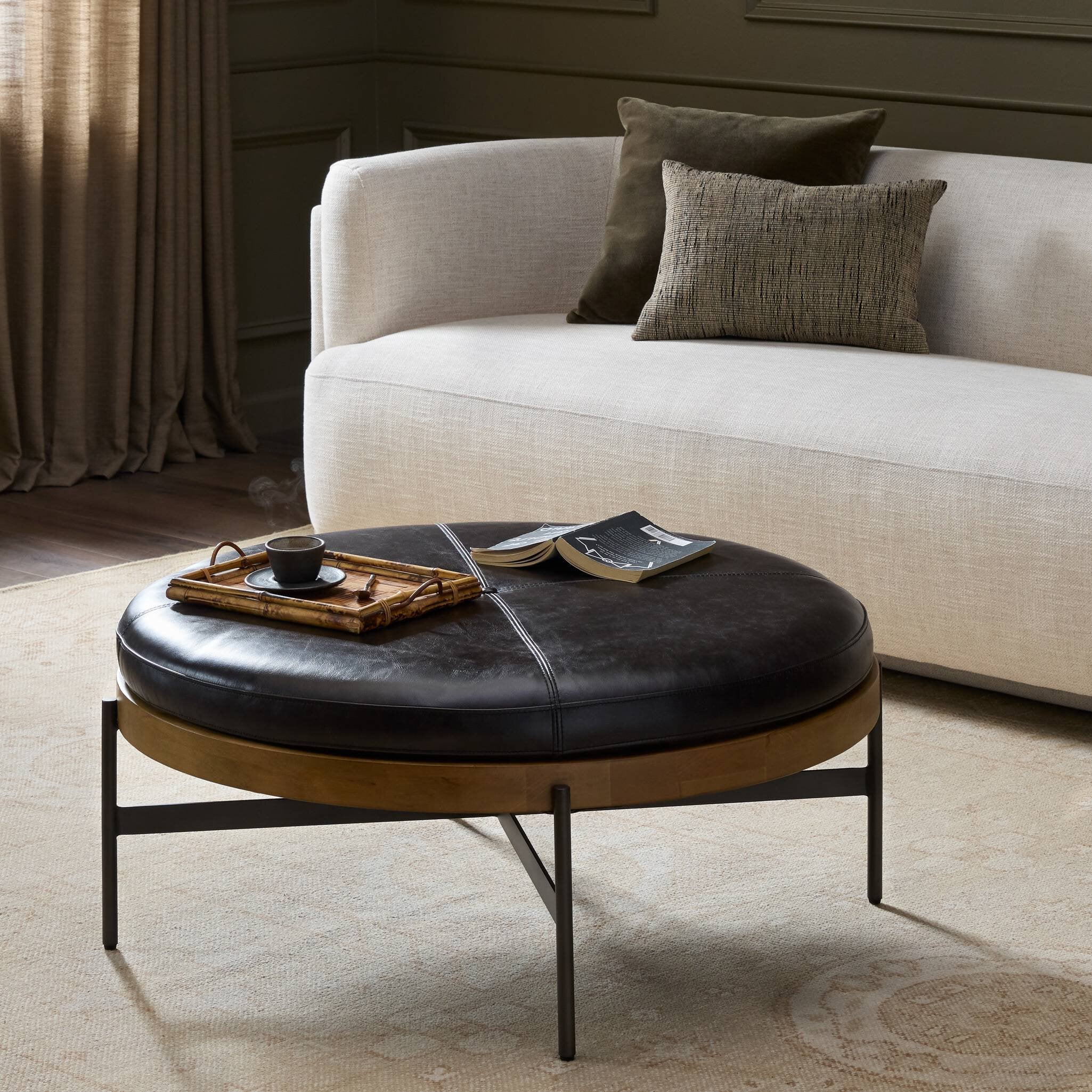 Edwyn Large Ottoman - Sonoma Black