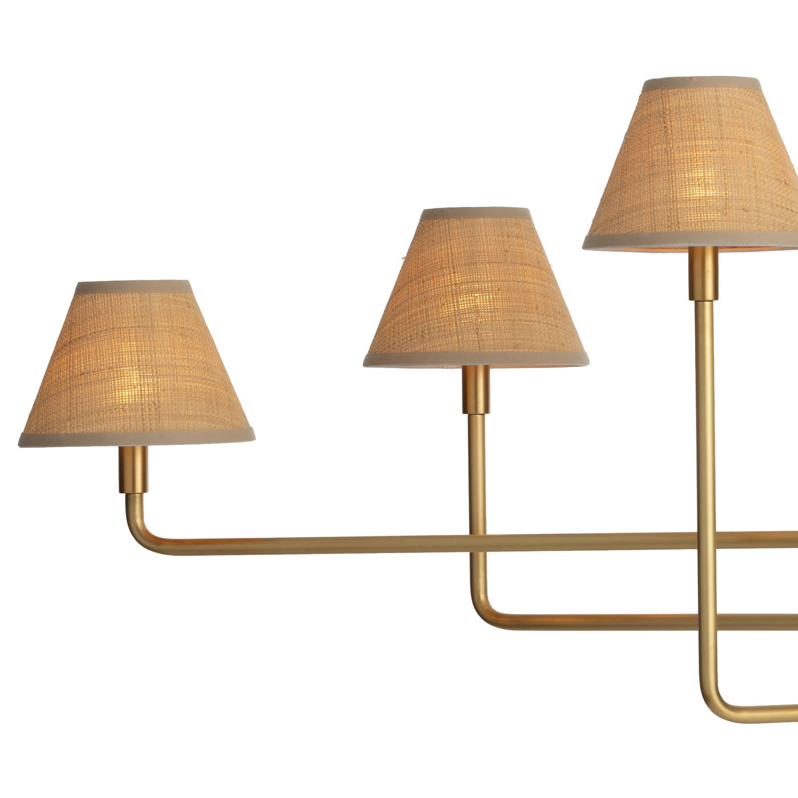 Polly Chandelier (Natural Brass with Rattan Shades) - 2 cartons