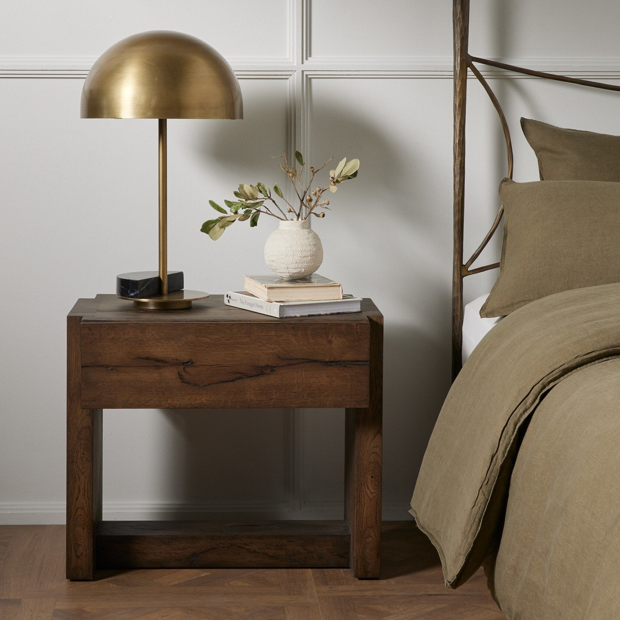 Perrin Nightstand - Rustic Fawn Veneer