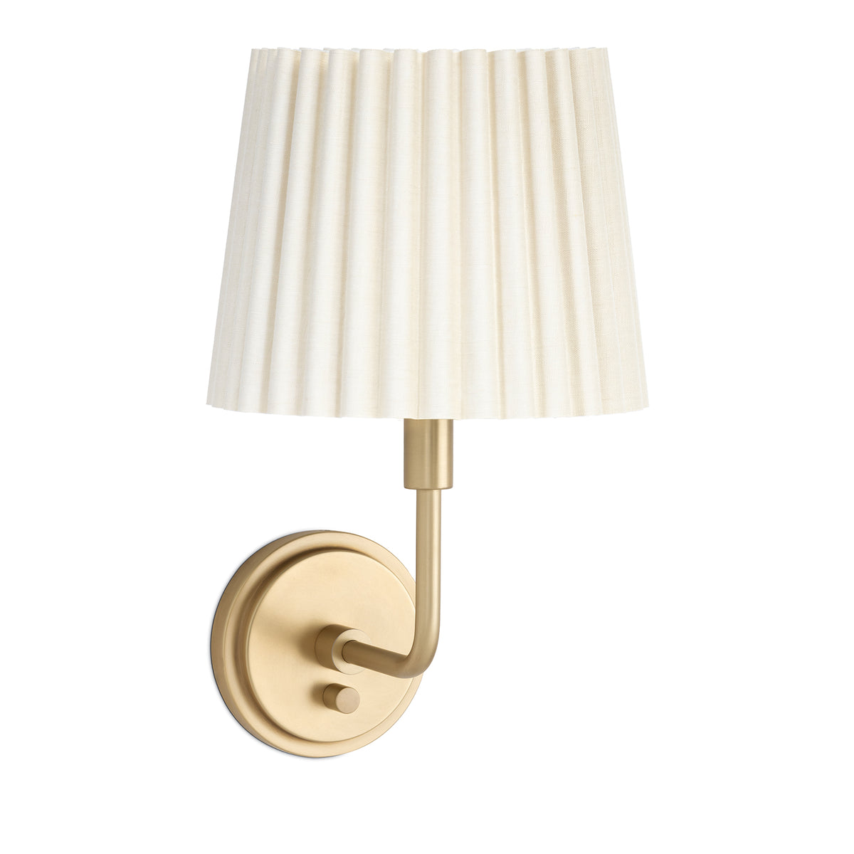 Polly Sconce (Natural Brass with Oyster Wave Pleat Shade)