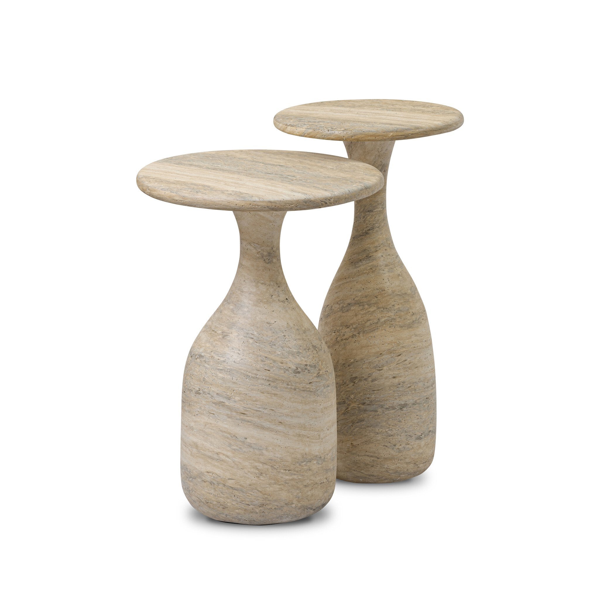 Cora Nesting End Tables - Textured Sandy Grey