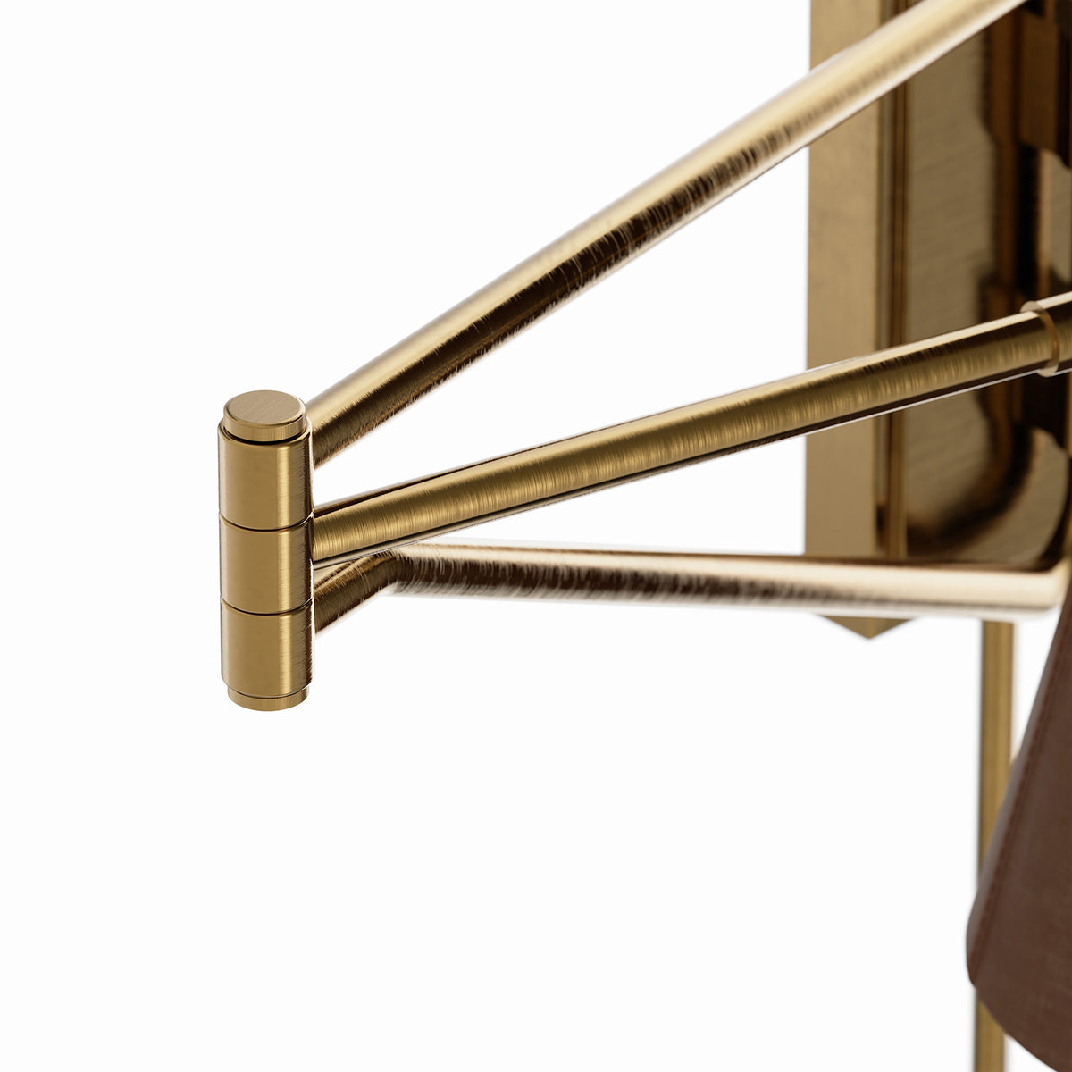 Gable Swing Arm Sconce (Antique Natural Brass with Russet Shade)