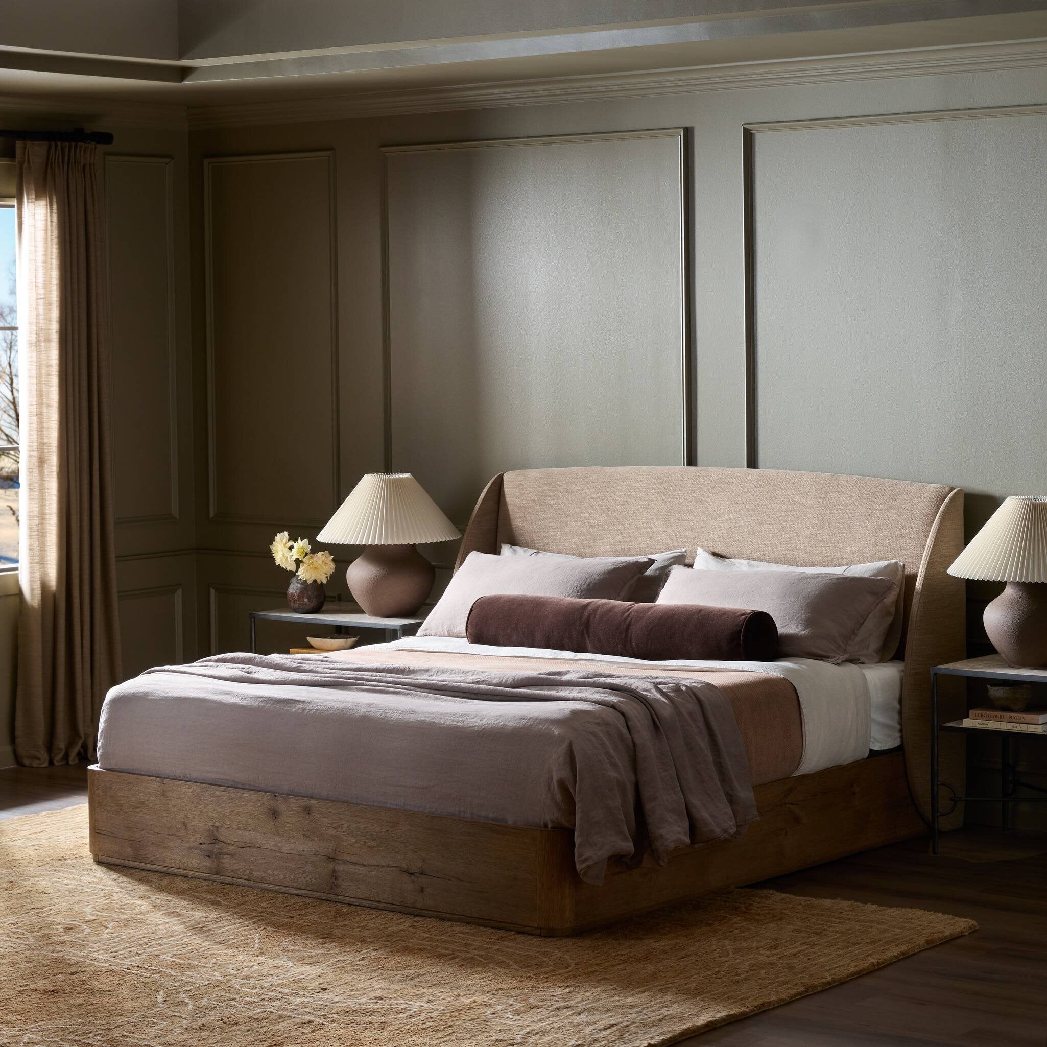 Maeve Bed - Laken Taupe