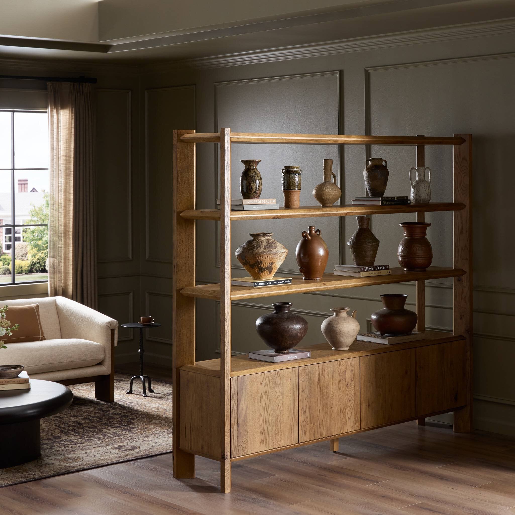 Orwin Wide Bookshelf - Worn Oak