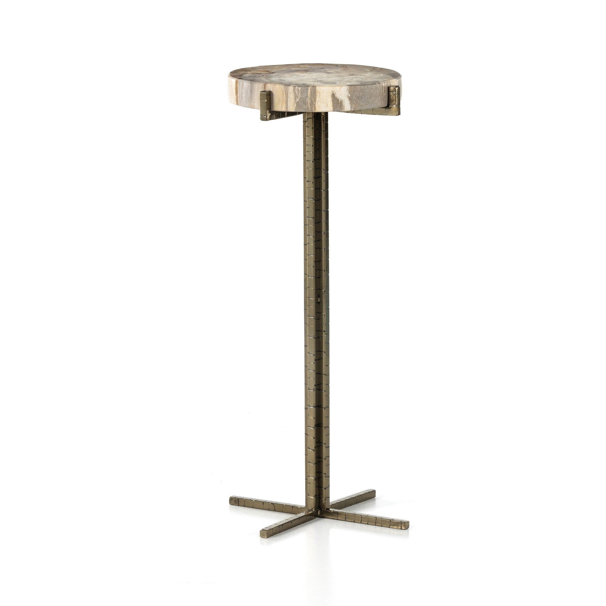 Jonty Round End Table - Light Petrified Wood