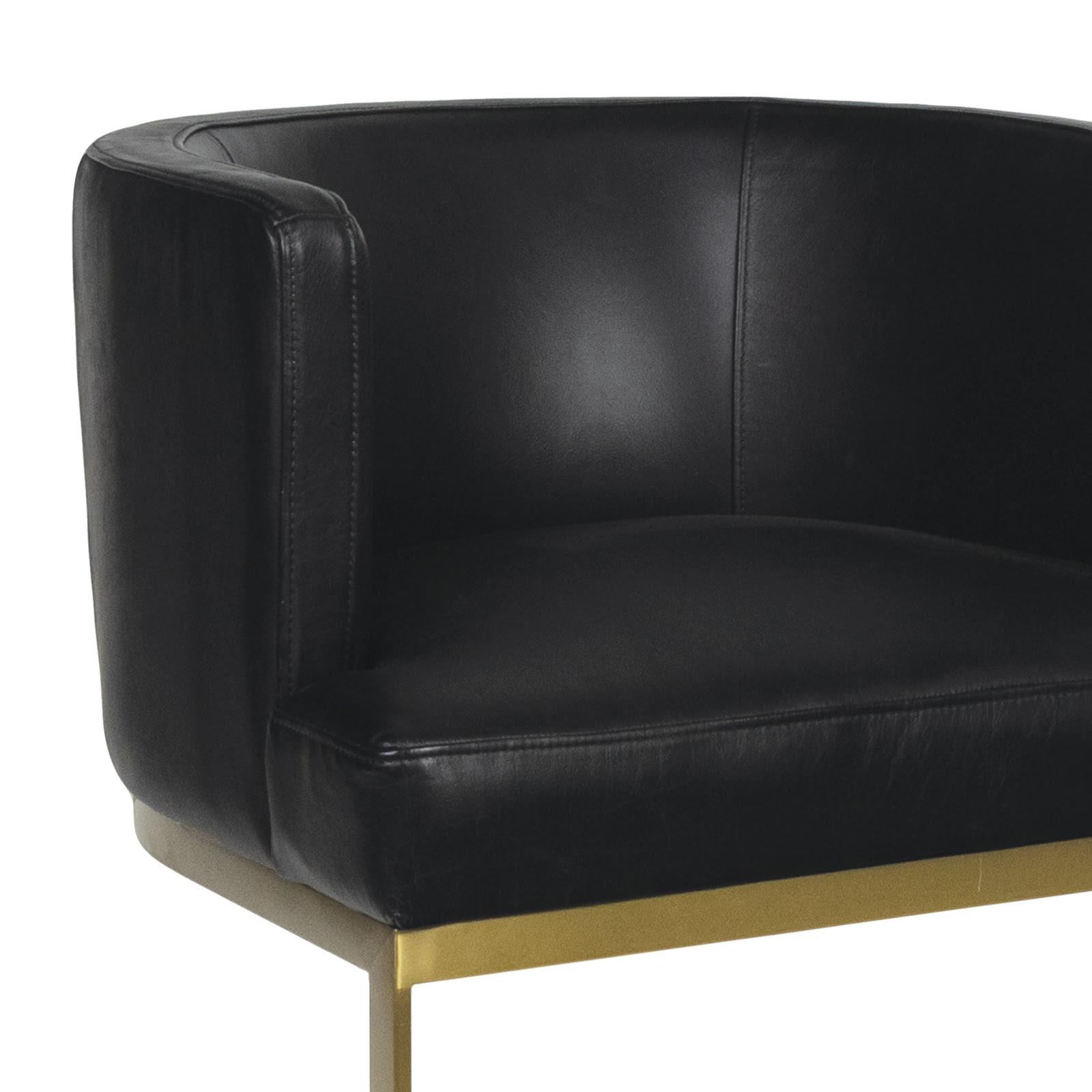 Owen Leather Dining Chair (Modern Black)