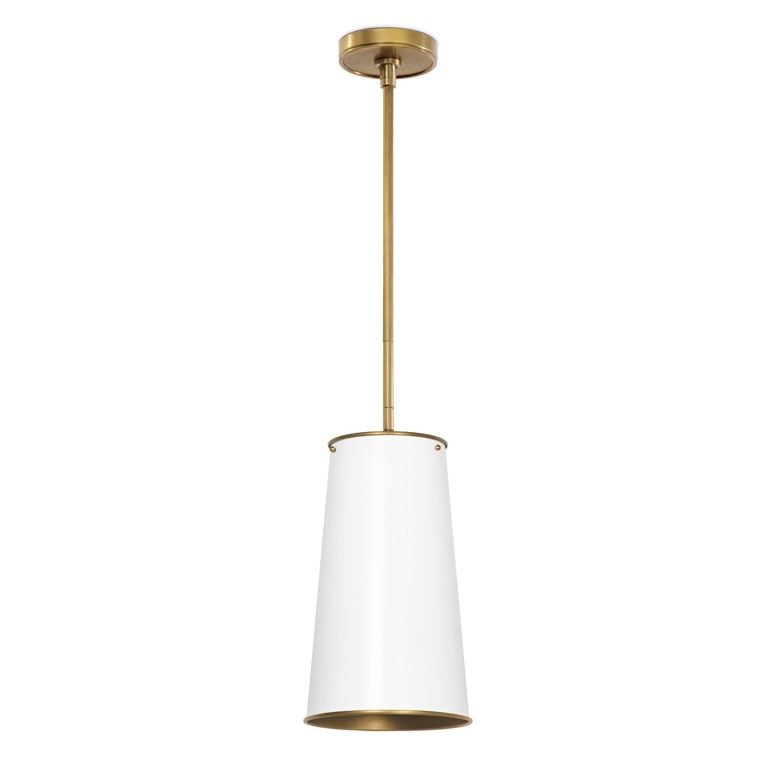 Hattie Pendant (White and Natural Brass)