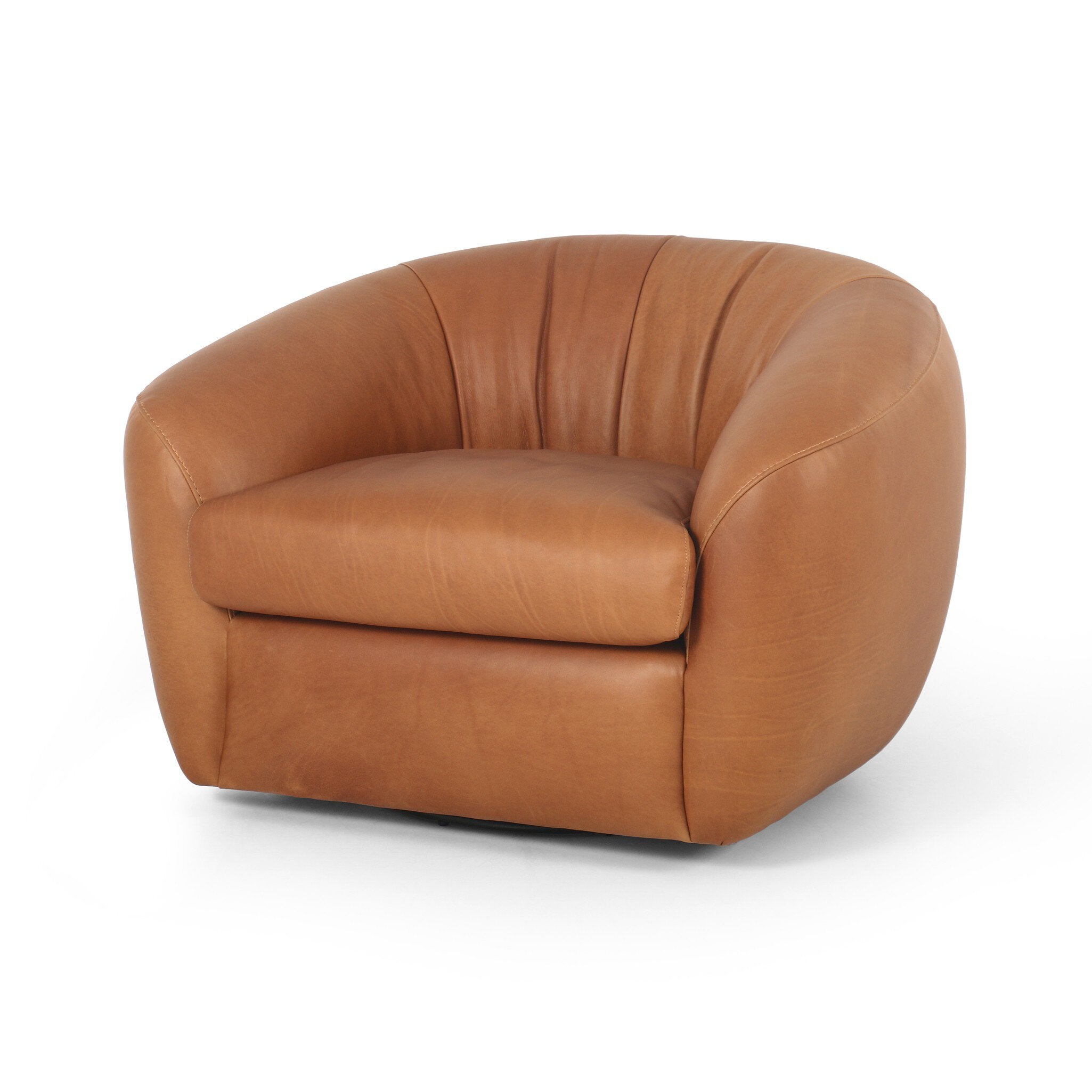 Saldana Swivel Chair - Lorento Cognac