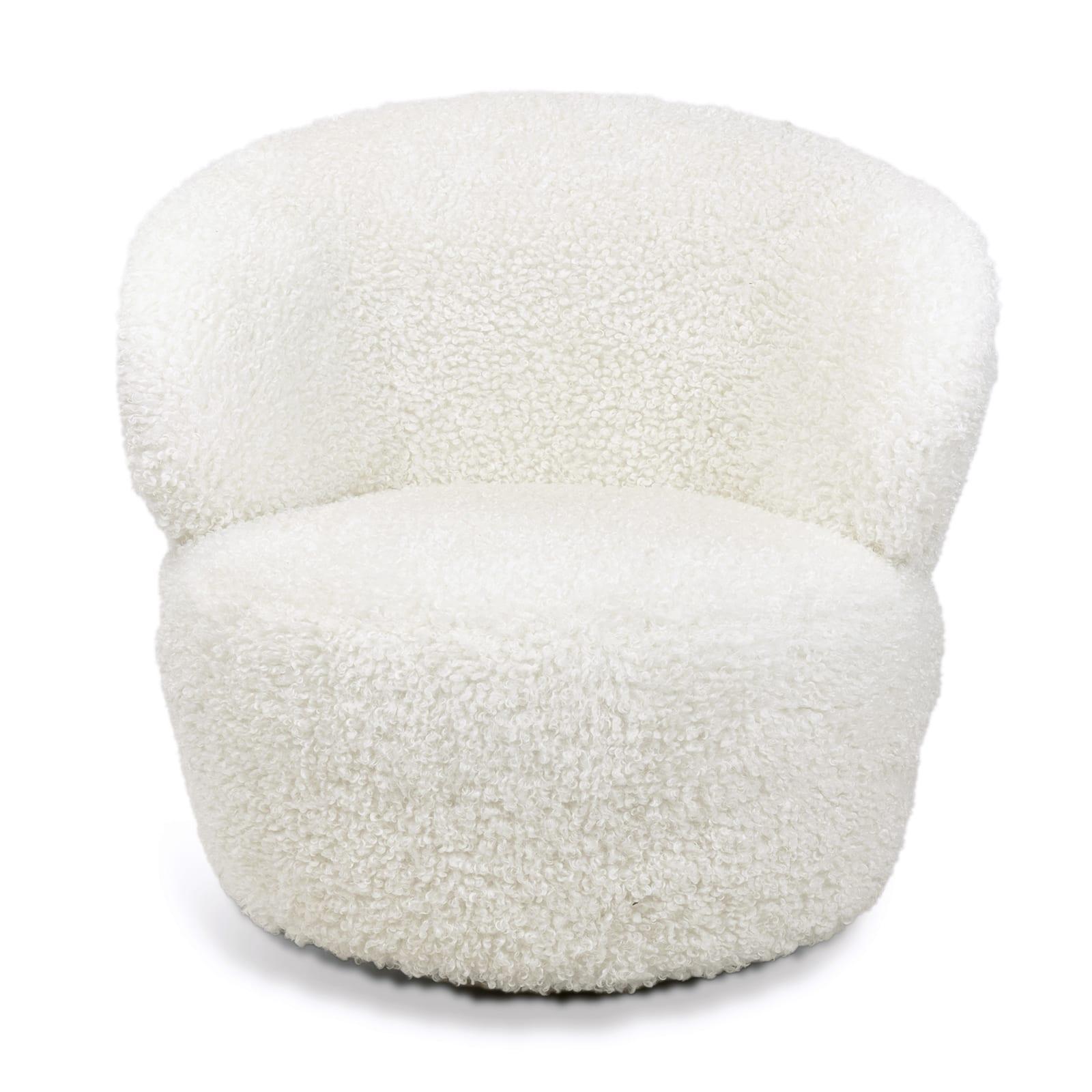 Myra Swivel Chair (Boucle Faux Wool)
