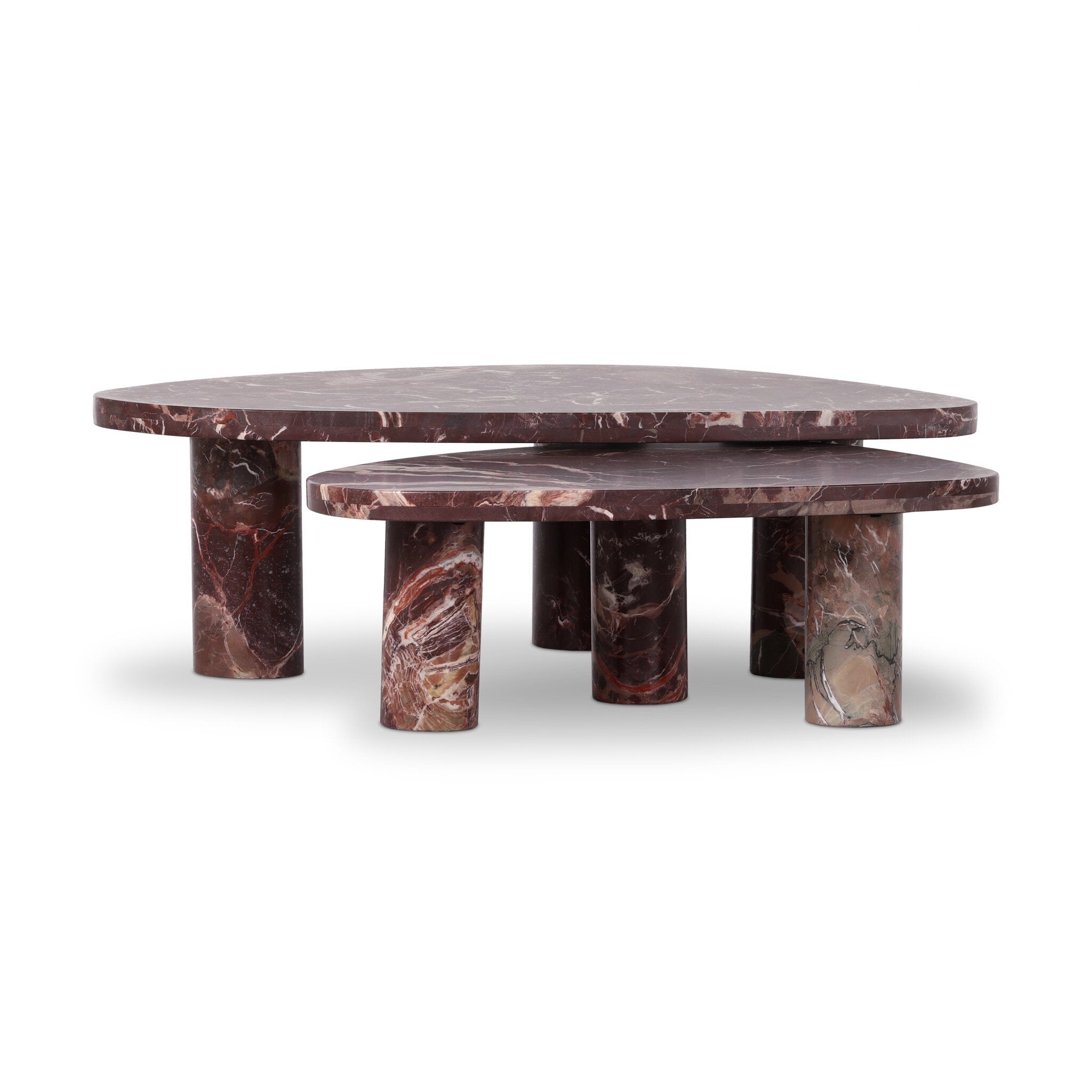 Zion Nesting Coffee Table Set - Merlot Marble