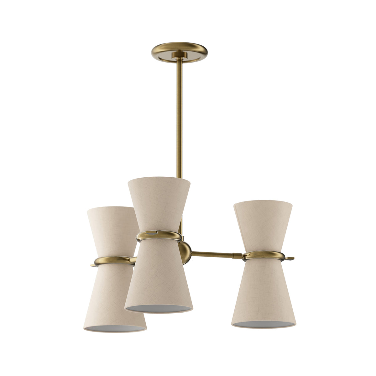 Gable Pendant (Antique Natural Brass with Oyster Shade)