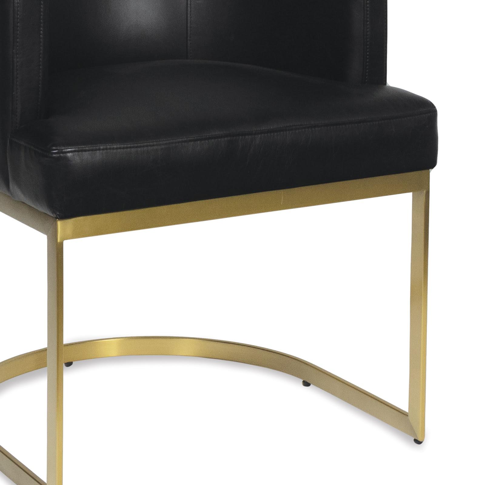 Owen Leather Dining Chair (Modern Black)