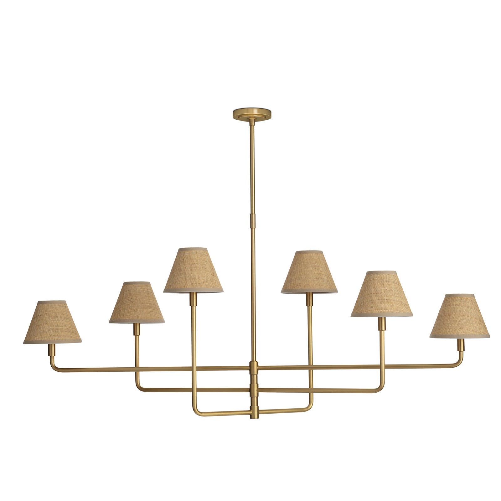 Polly Chandelier (Natural Brass with Rattan Shades) - 2 cartons