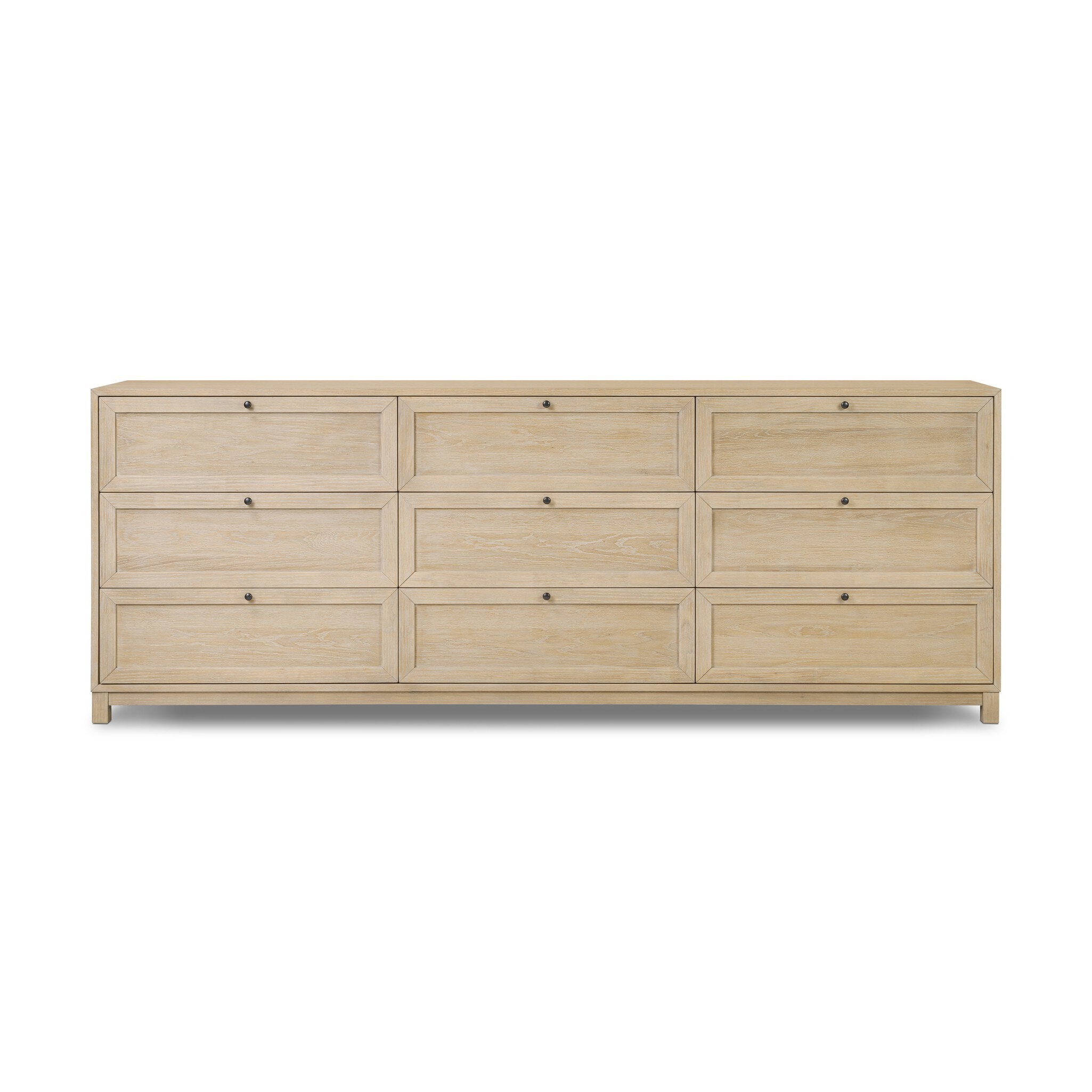 Millie 9 Drawer Dresser - Light Bleach Oak Veneer