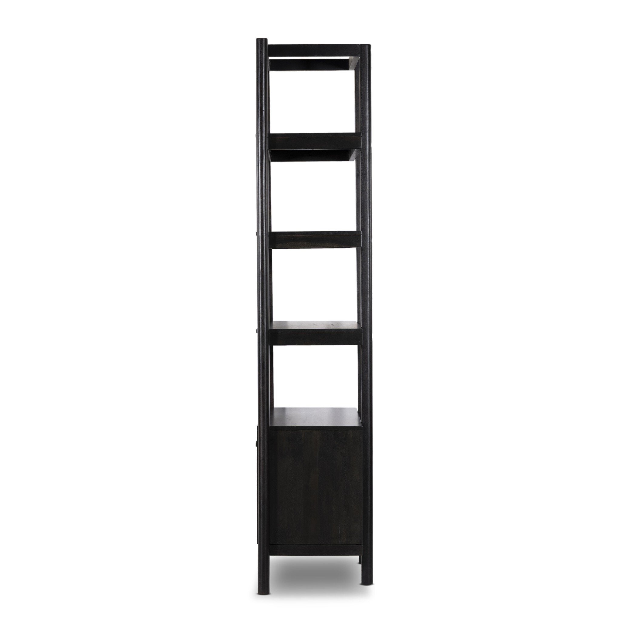 Reza Bookcase - Worn Black Acacia