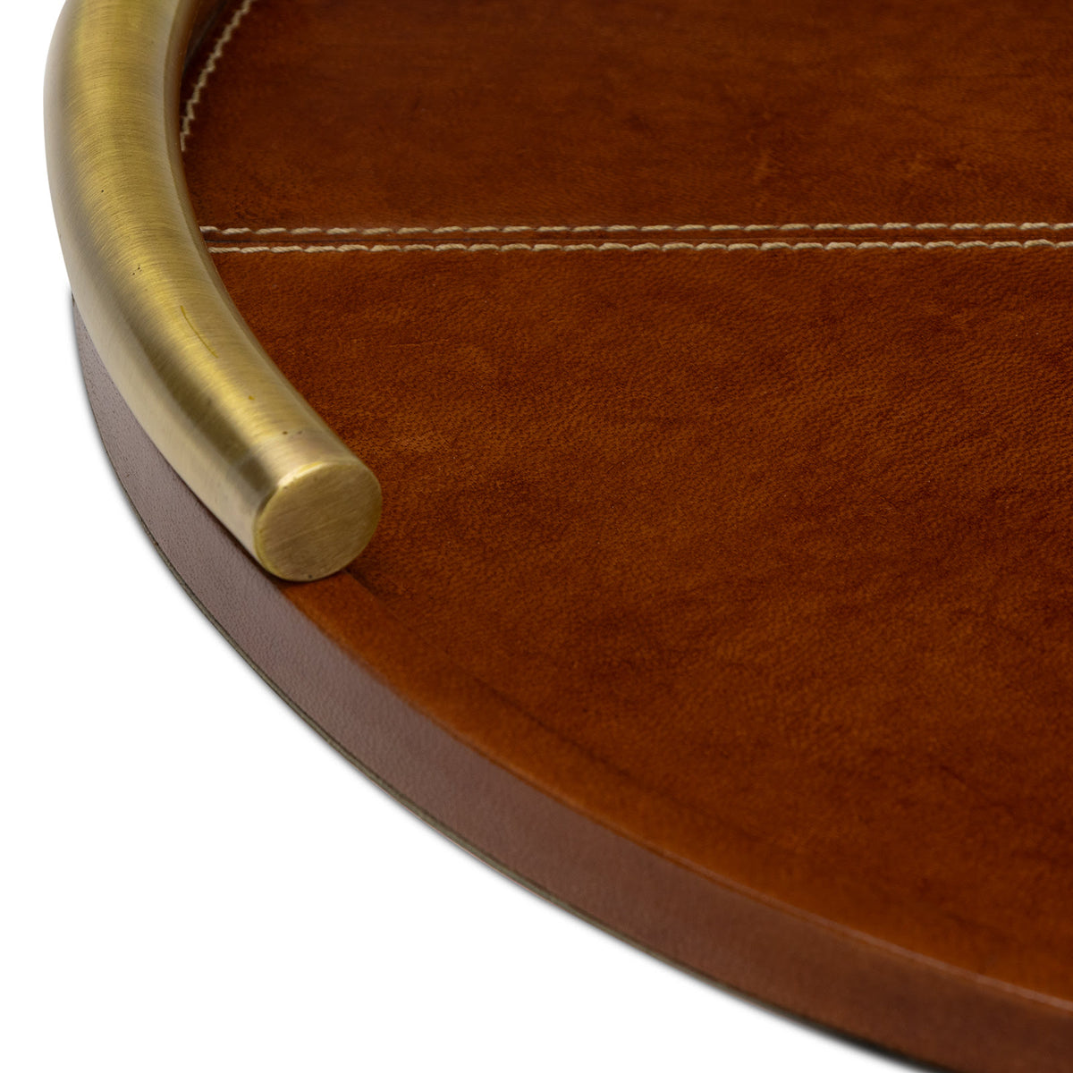 Hayes Leather Tray Round Small (Cognac)