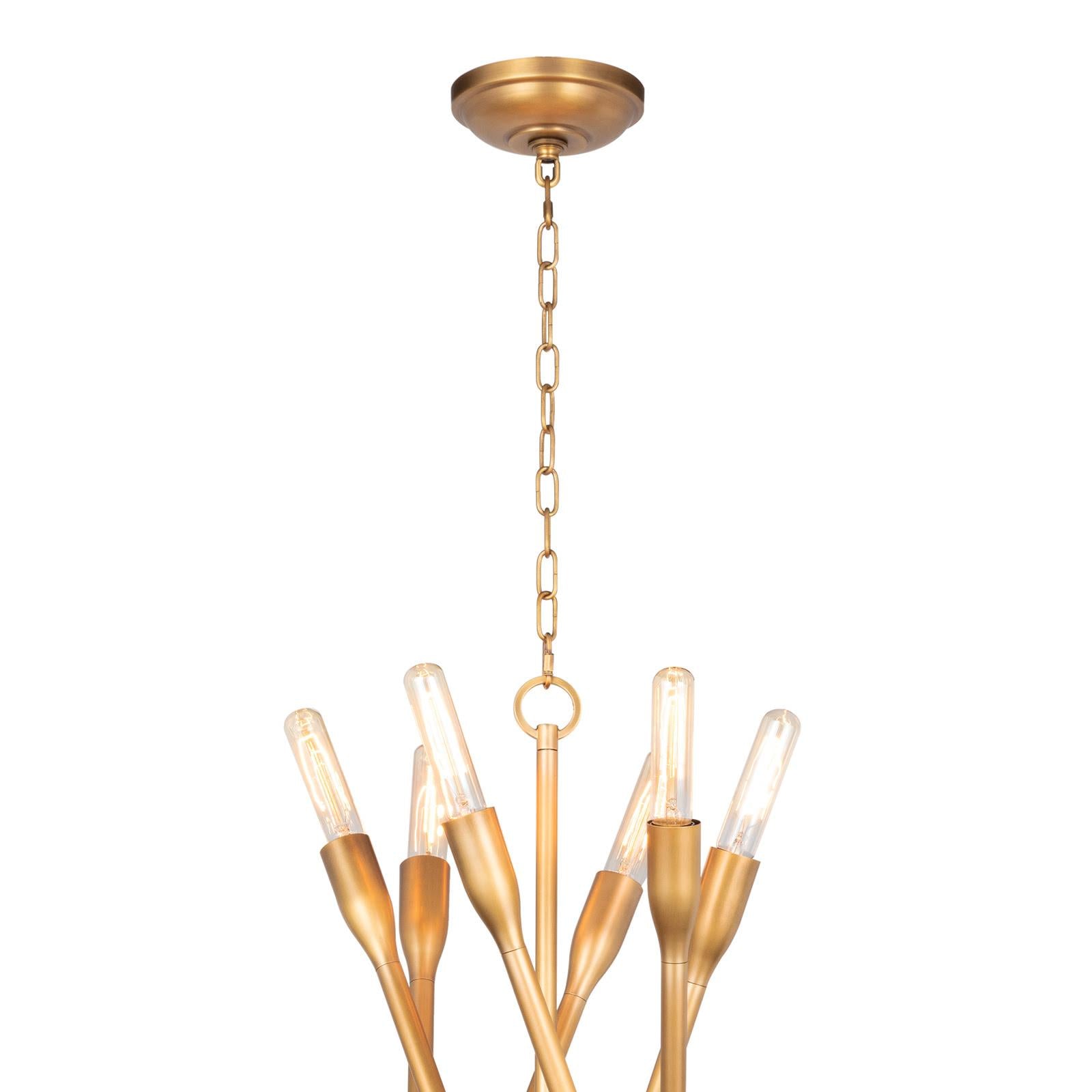 Cobra Chandelier Large (Natural Brass)