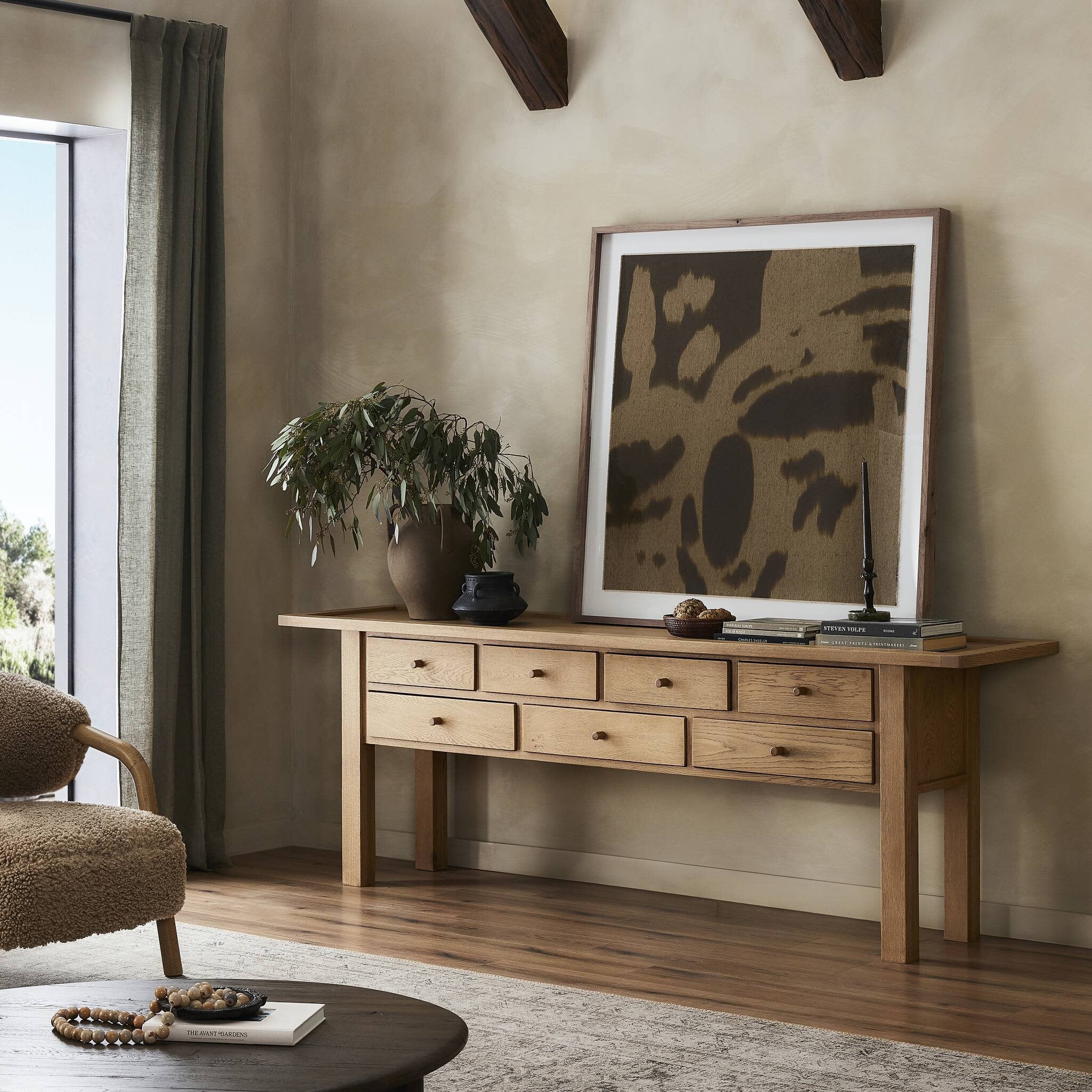 Millbrook Console Table - Natural Light Oak Veneer