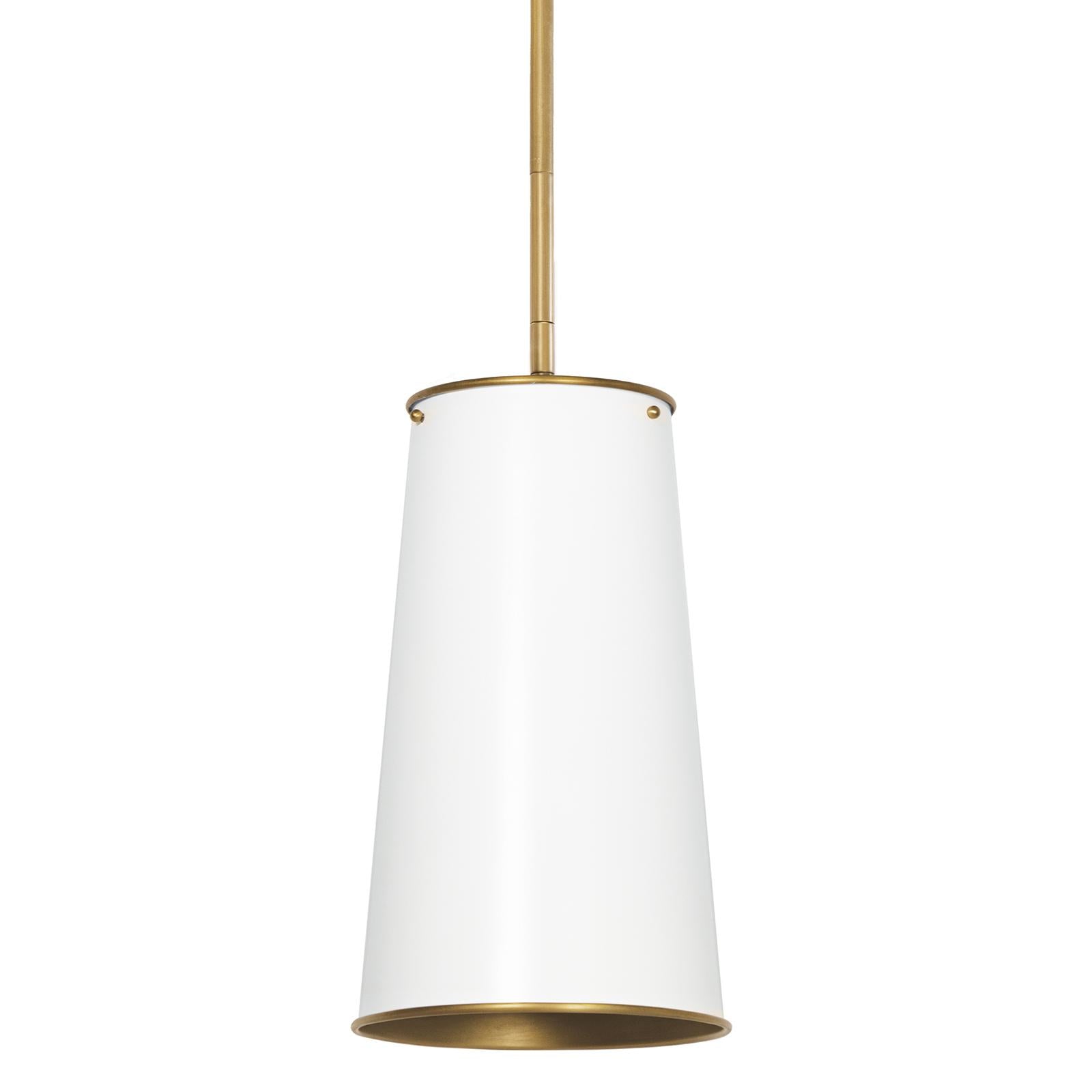 Hattie Pendant (White and Natural Brass)