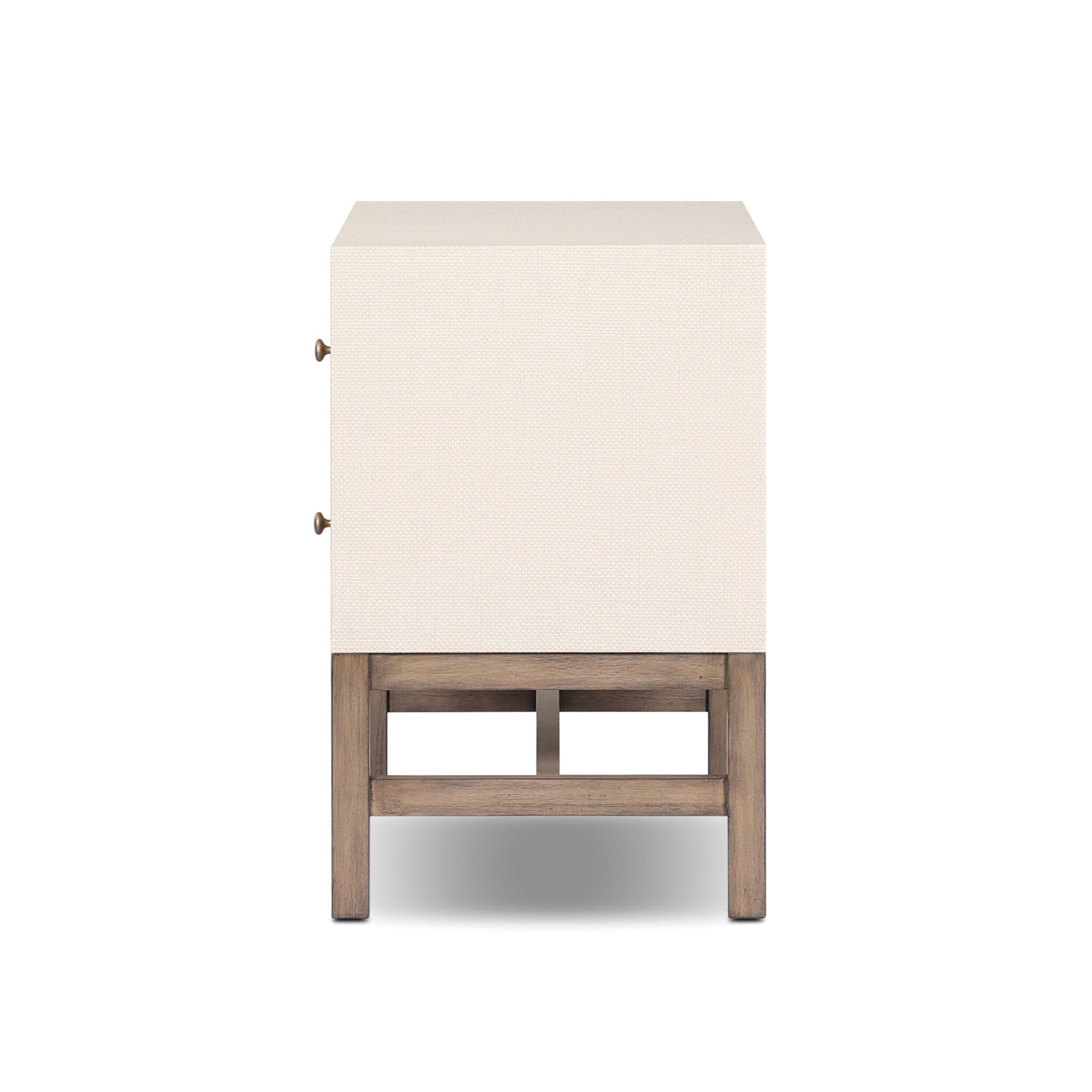 Fiona Nightstand - Ivory Painted Raffia
